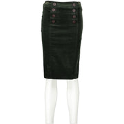 Gucci Forest Green Velvet Midi Pencil Skirt - IT 38