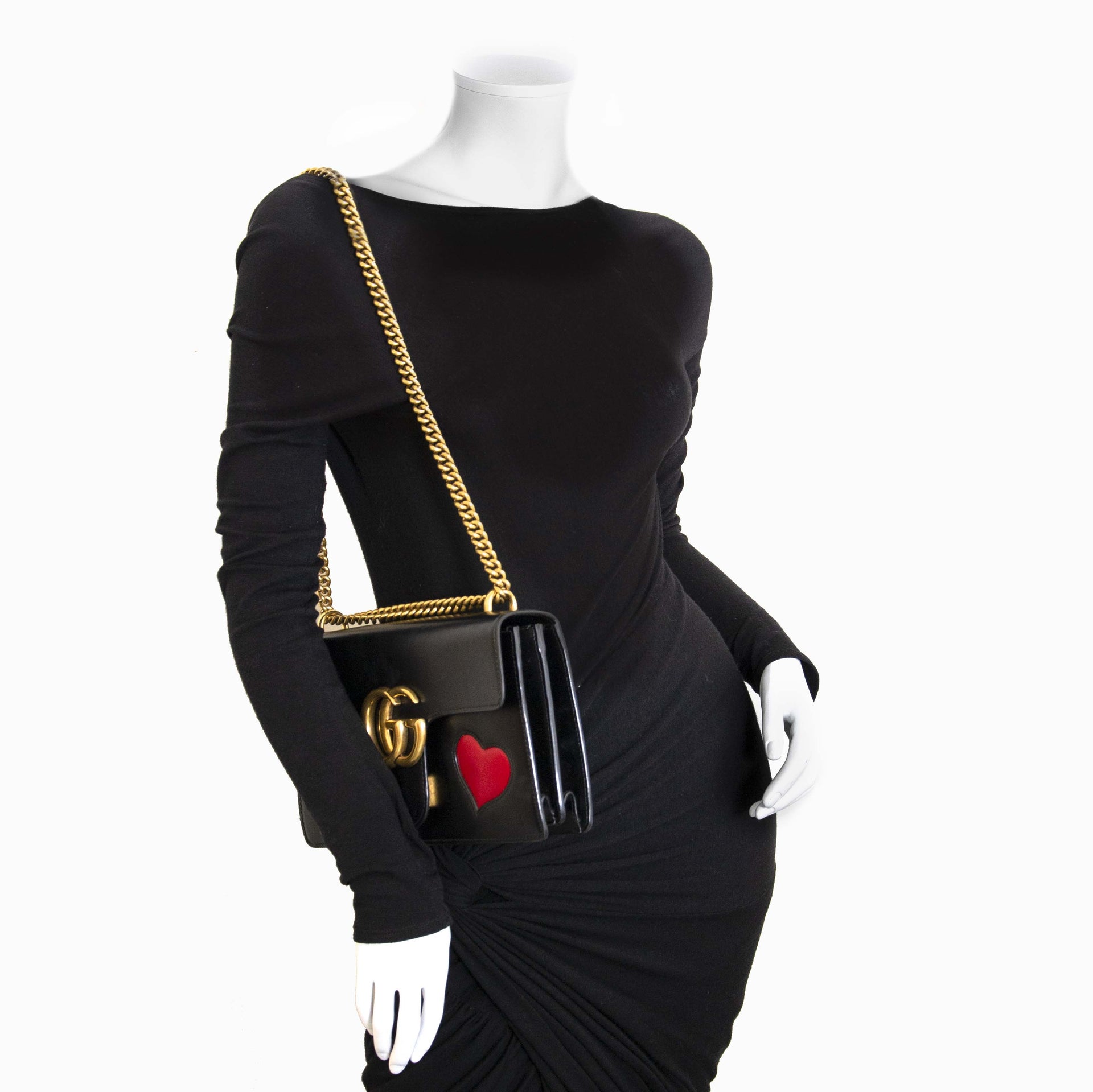 Gucci GG Marmont Black Leather Shoulder Bag