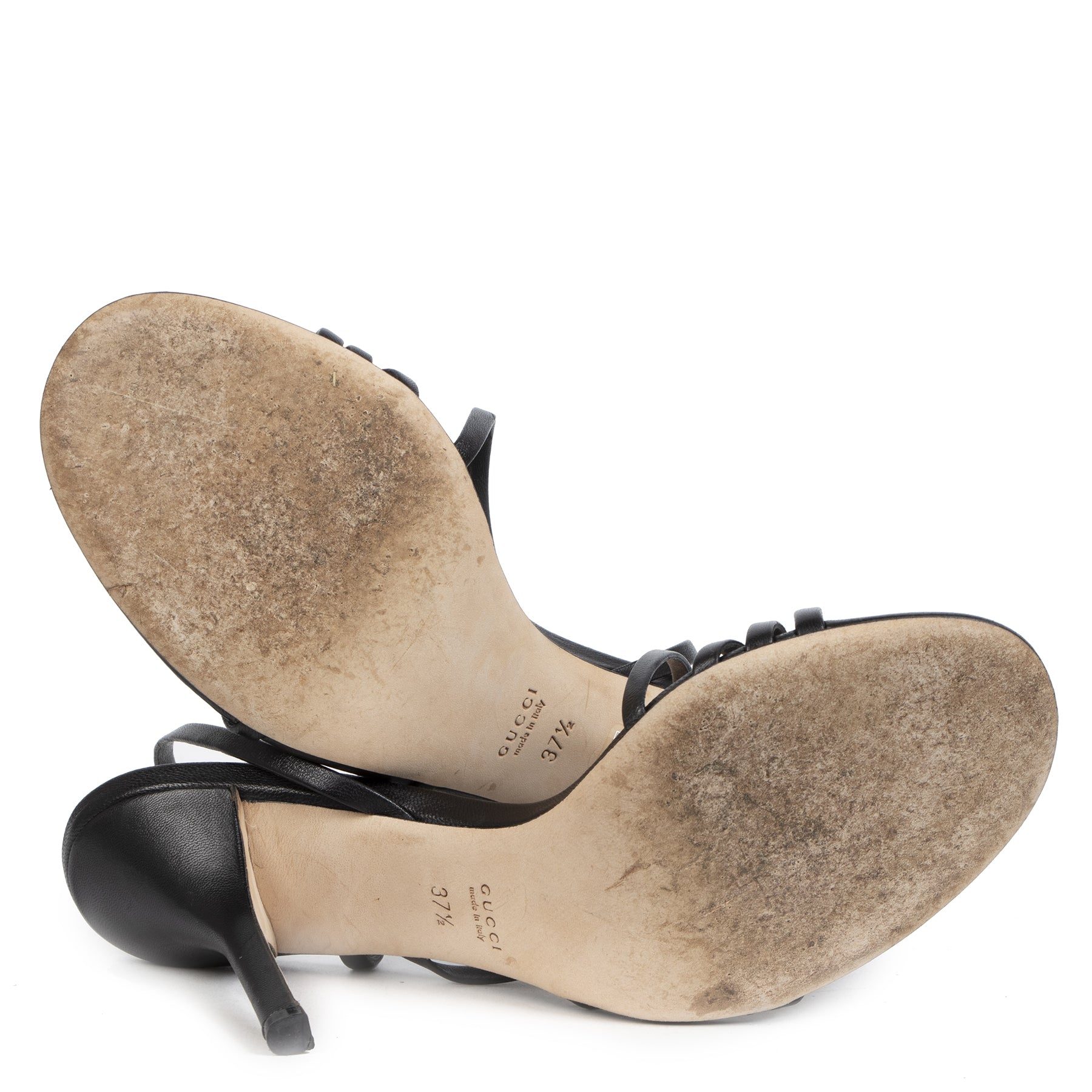 Authentic secondhand Gucci Strappy Sandal Heels - Size 37,5 designer shoes pumps stiletto's strappy sandals designer bags accessories vintage webshop fashion fashionista safe secure online shopping worldwide shipping