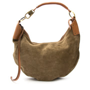 Koop een authentieke Gucci Suede Khaki Topstitched Hobo aan de juiste prijs