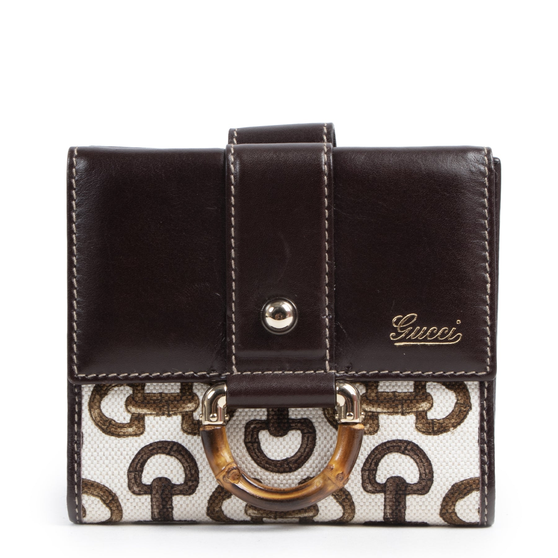 Gucci Horsebit Print Bamboo Wallet for the best price at Labellov secondhandluxury