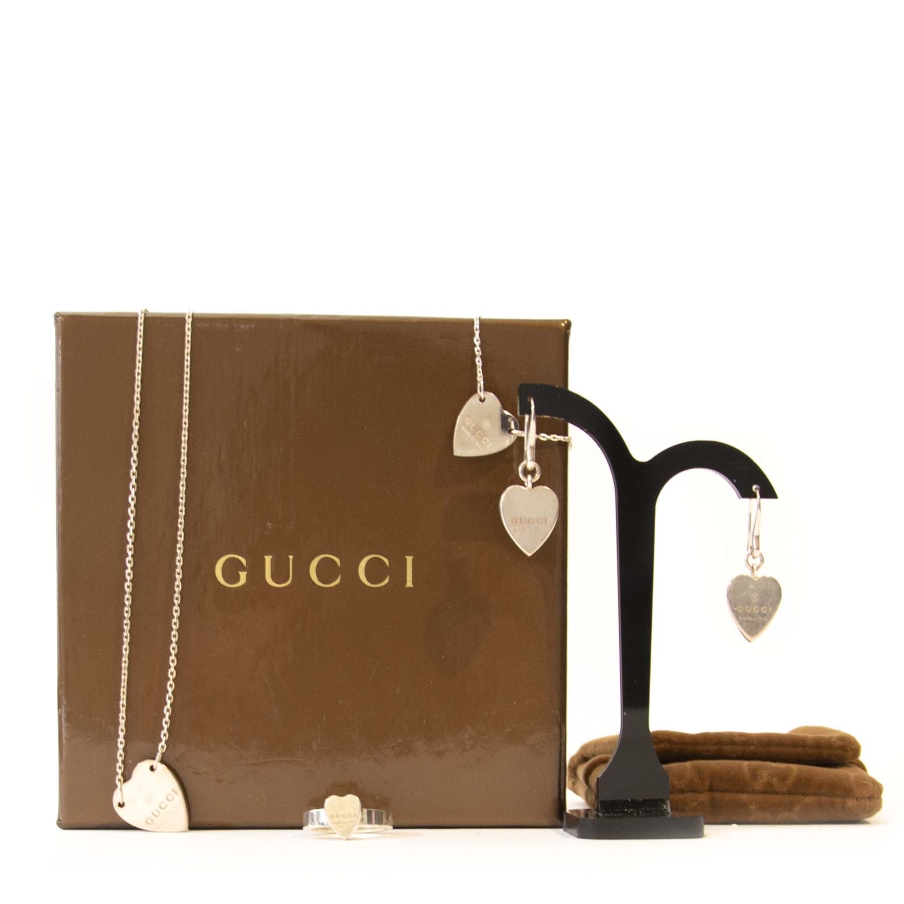 Gucci Silver Trademark Heart Full Set Jewelry at Labellov. online webshop Antwerp