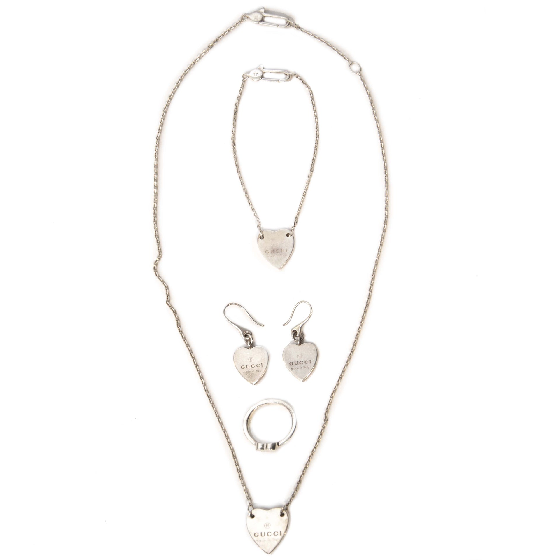 Secondhand Gucci trademark heart jewellery at Labellov Antwerp. Online webshop