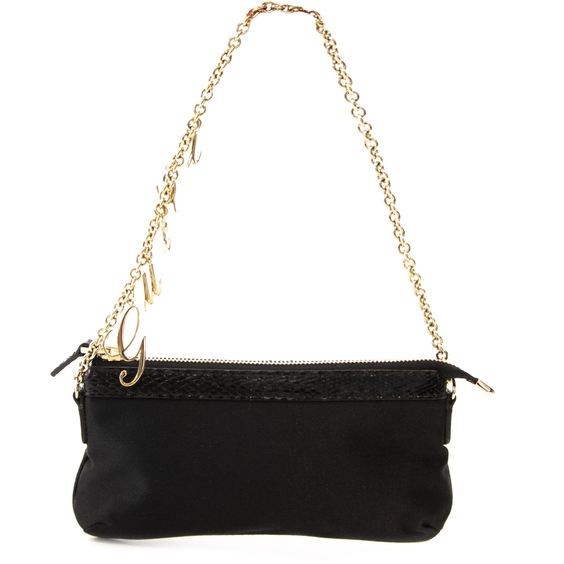 Authentique seconde main vintage Gucci Starlight Even Black Satin Pochette Bag achète en ligne webshop LabelLOV