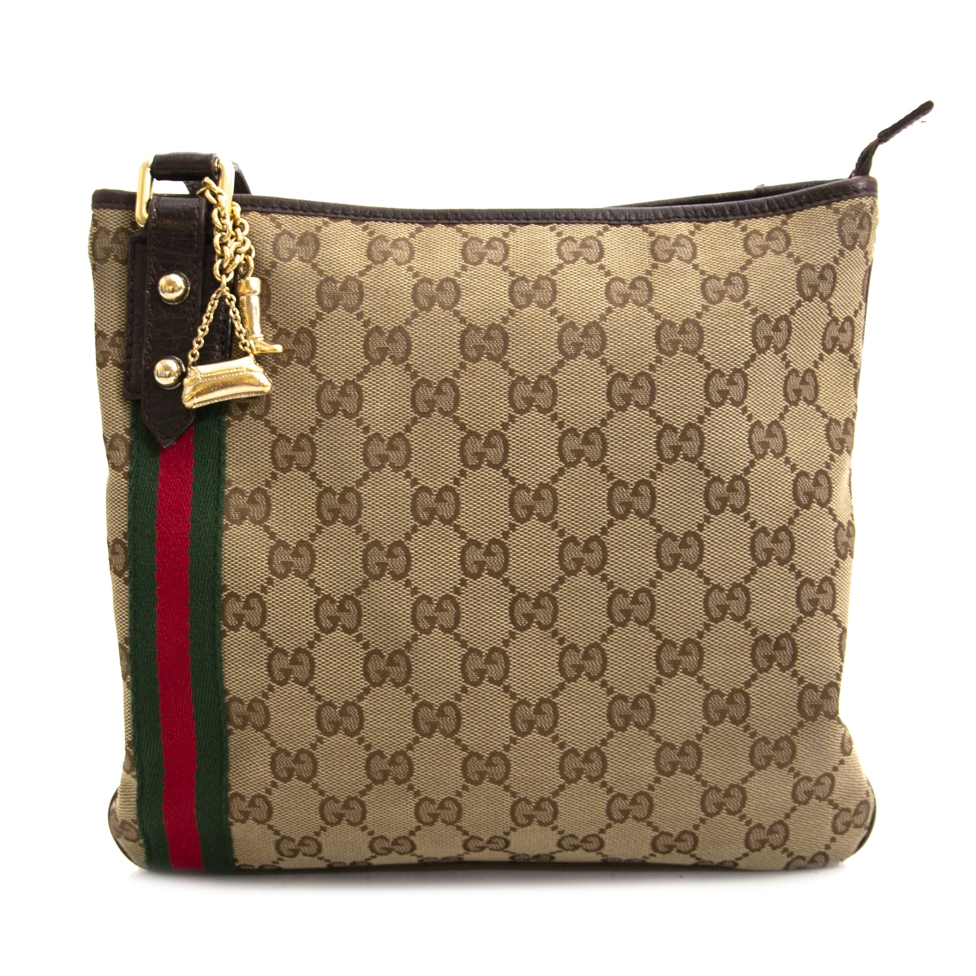Gucci Monogram Web Jolicoeur Charms Messenger Bag for the best price