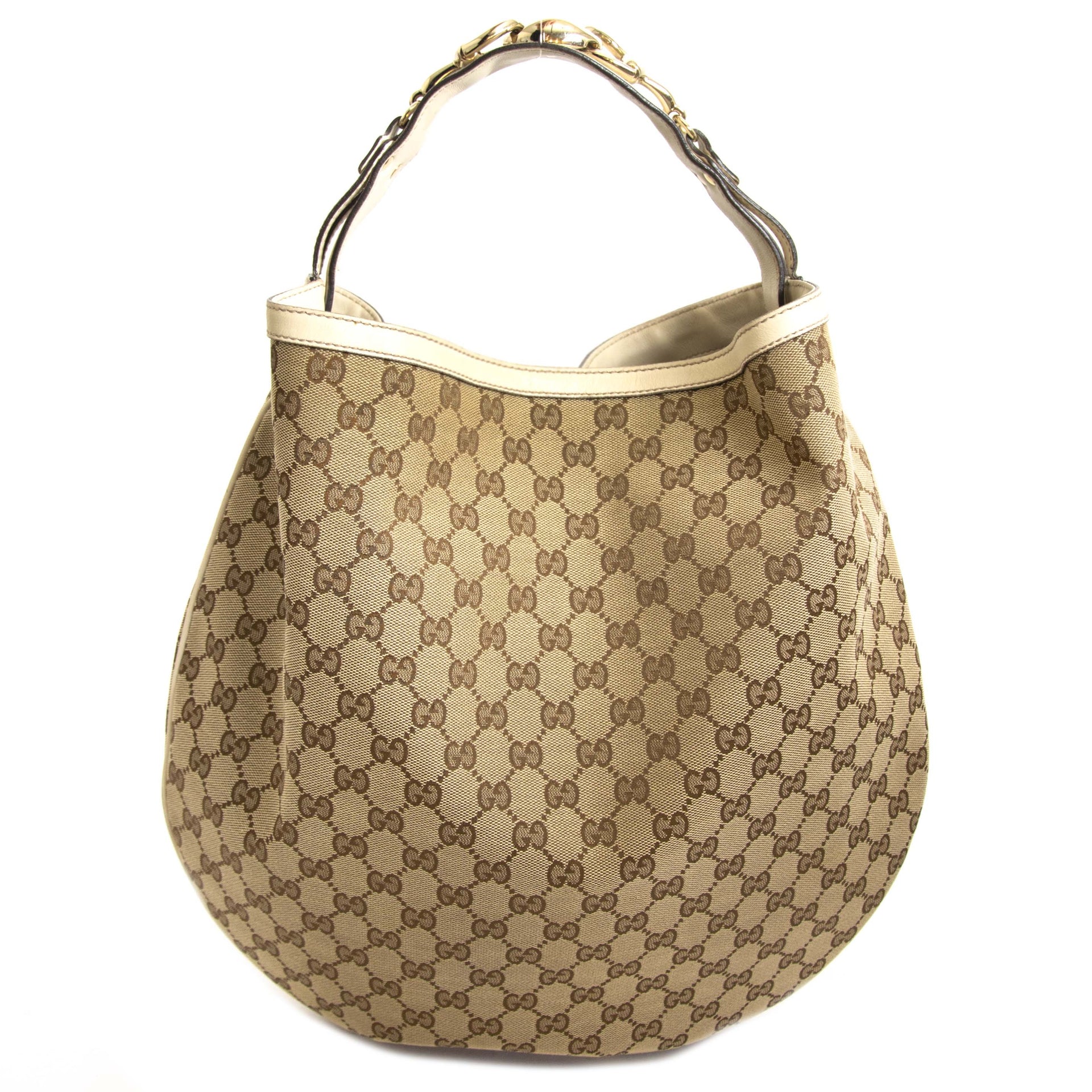 Gucci monogram boho tas tweedehands authentiek vintage juiste prijs veilig online kopen Labellov webshop Antwerpen