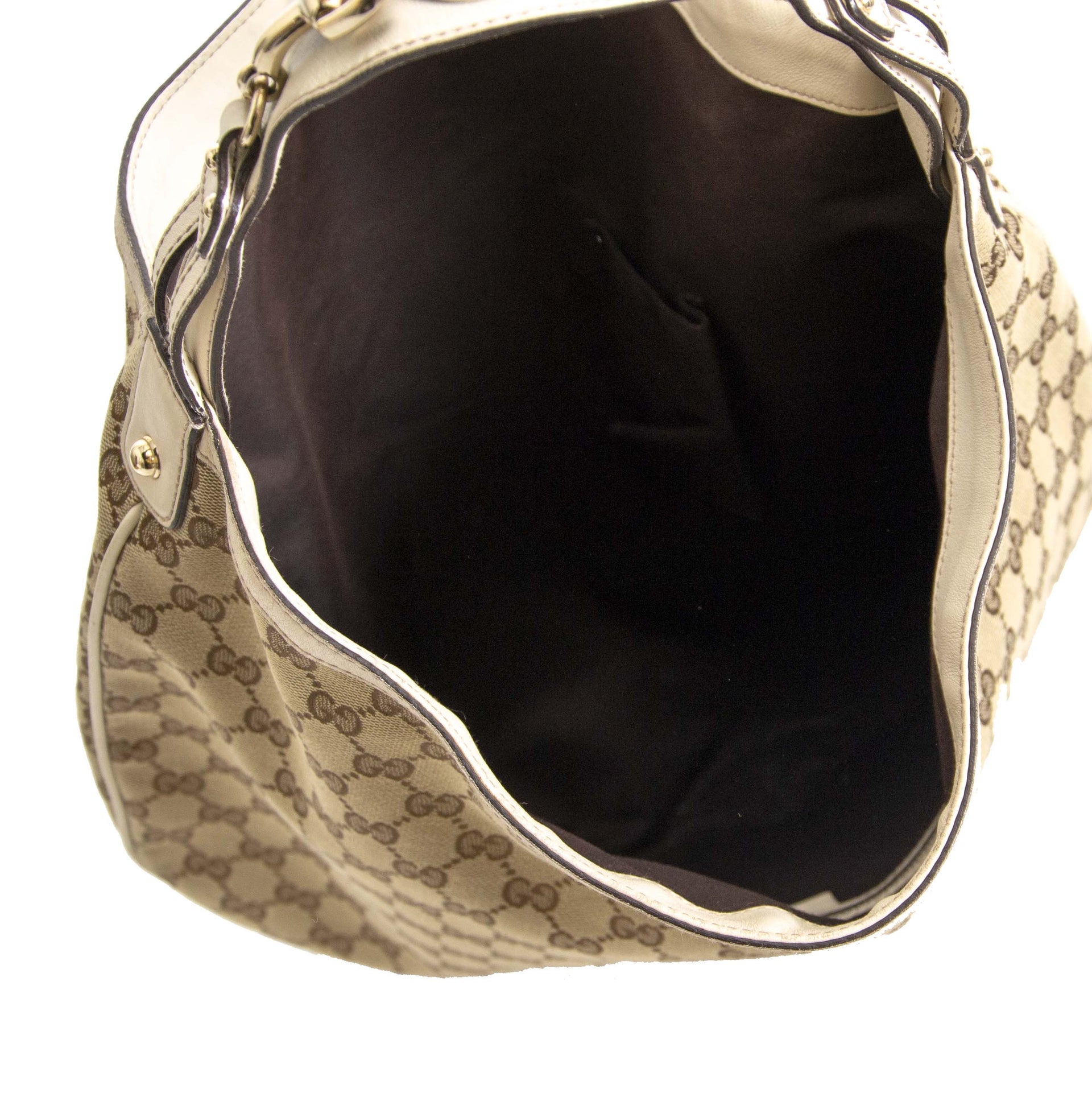 Gucci monogram boho tas tweedehands authentiek vintage juiste prijs veilig online kopen Labellov webshop Antwerpen