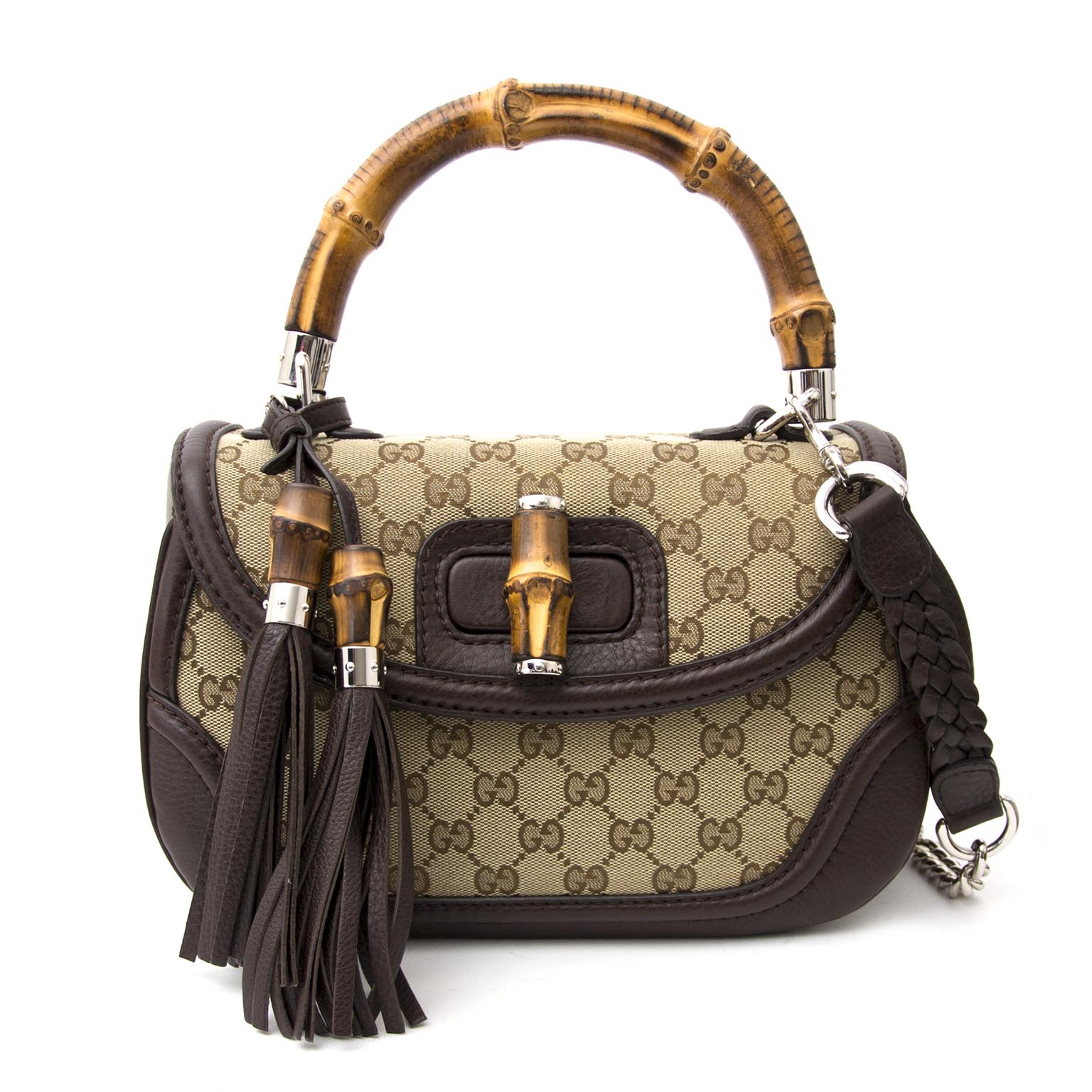 Gucci Bamboo Monogram Top Handle Bag for sale online at Labellov