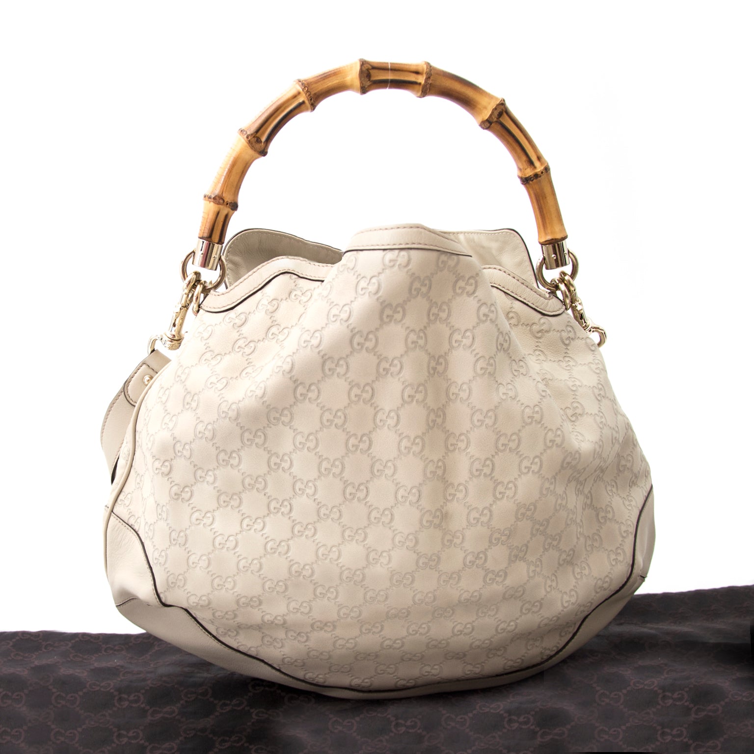 Authentic Gucci Beige Bamboo Guccissima Leather Bag at the best price 2017