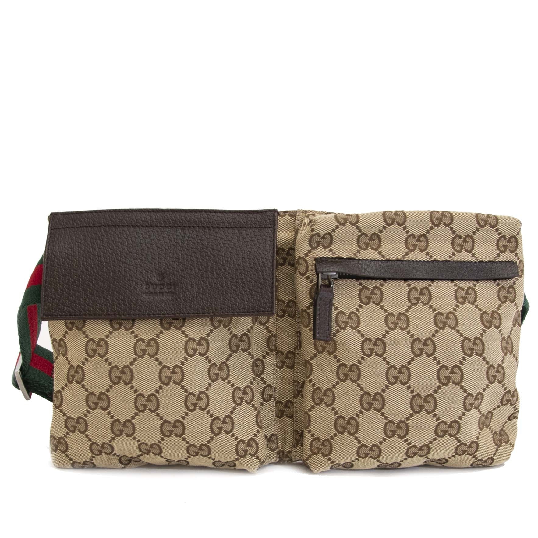 Gucci Beige Monogram Belt Bag te koop bij Labellov tweedehands luxe in Antwerpen