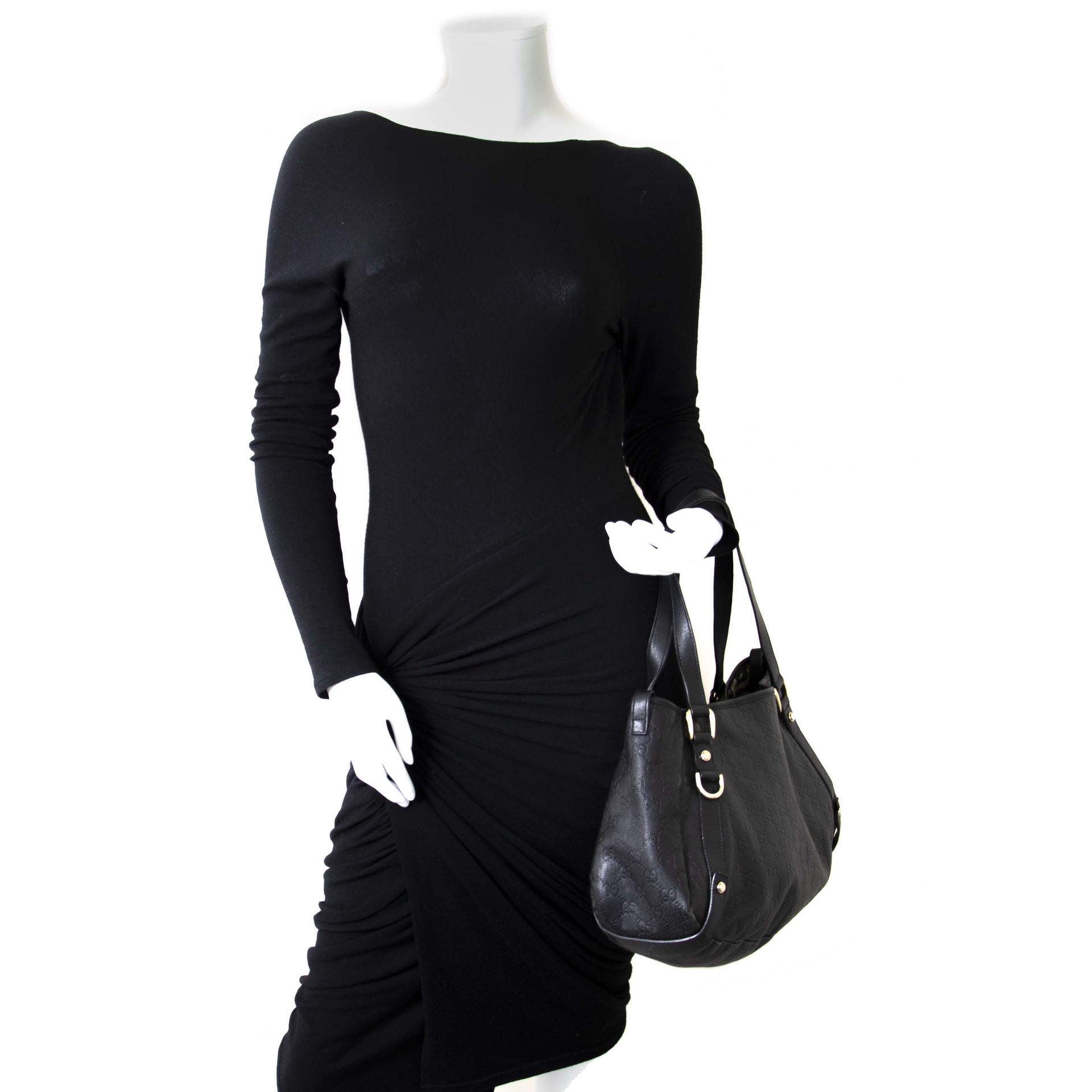 Gucci Guccissima Leather Medium Abbey Tote Bag now for sale at labellov vintage fashion webshop belgium