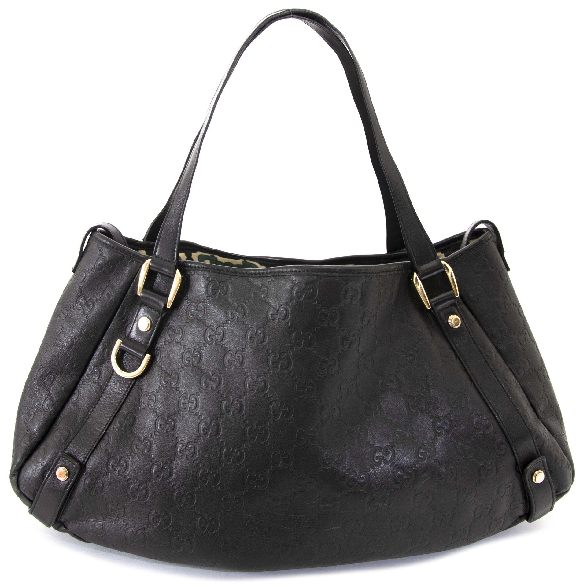 Gucci Guccissima Leather Medium Abbey Tote Bag now for sale at labellov vintage fashion webshop belgium