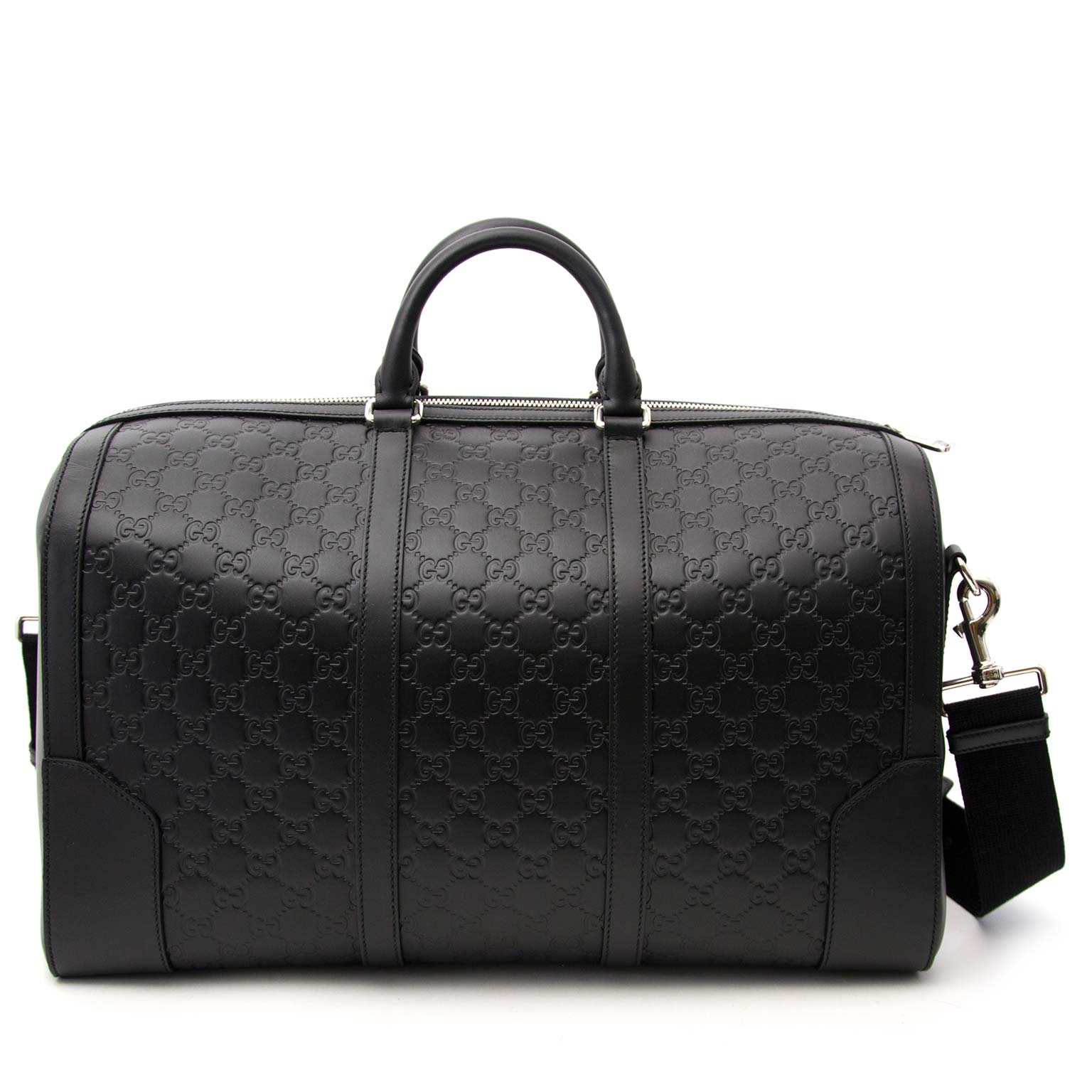 koop veilig online aan de beste prijs acheter en ligne pour le meilleur prix seconde main comme neuf 100% authentic Gucci Signature leather duffle Weekender