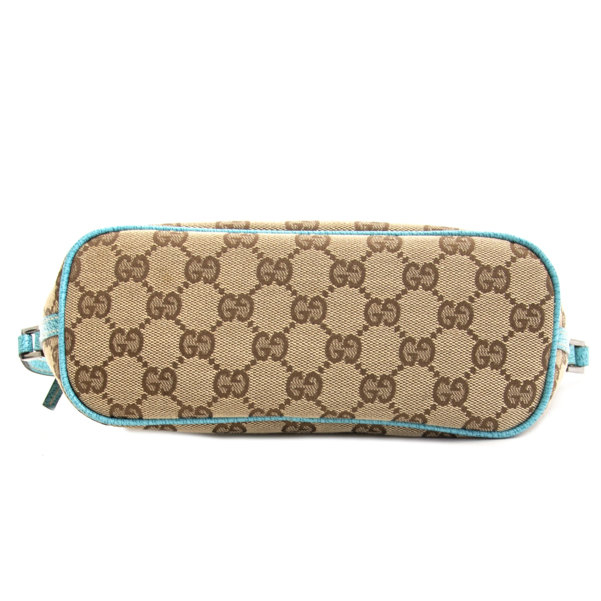 Authentique second main Gucci Blue Beige Monogram Pochette achète en ligne webshop LabelLOV