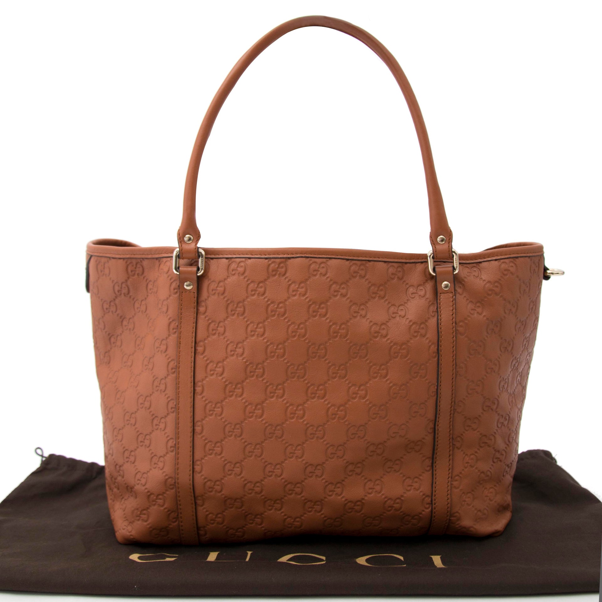 comme neuf sac a main Gucci Cognac Monogram Shopper