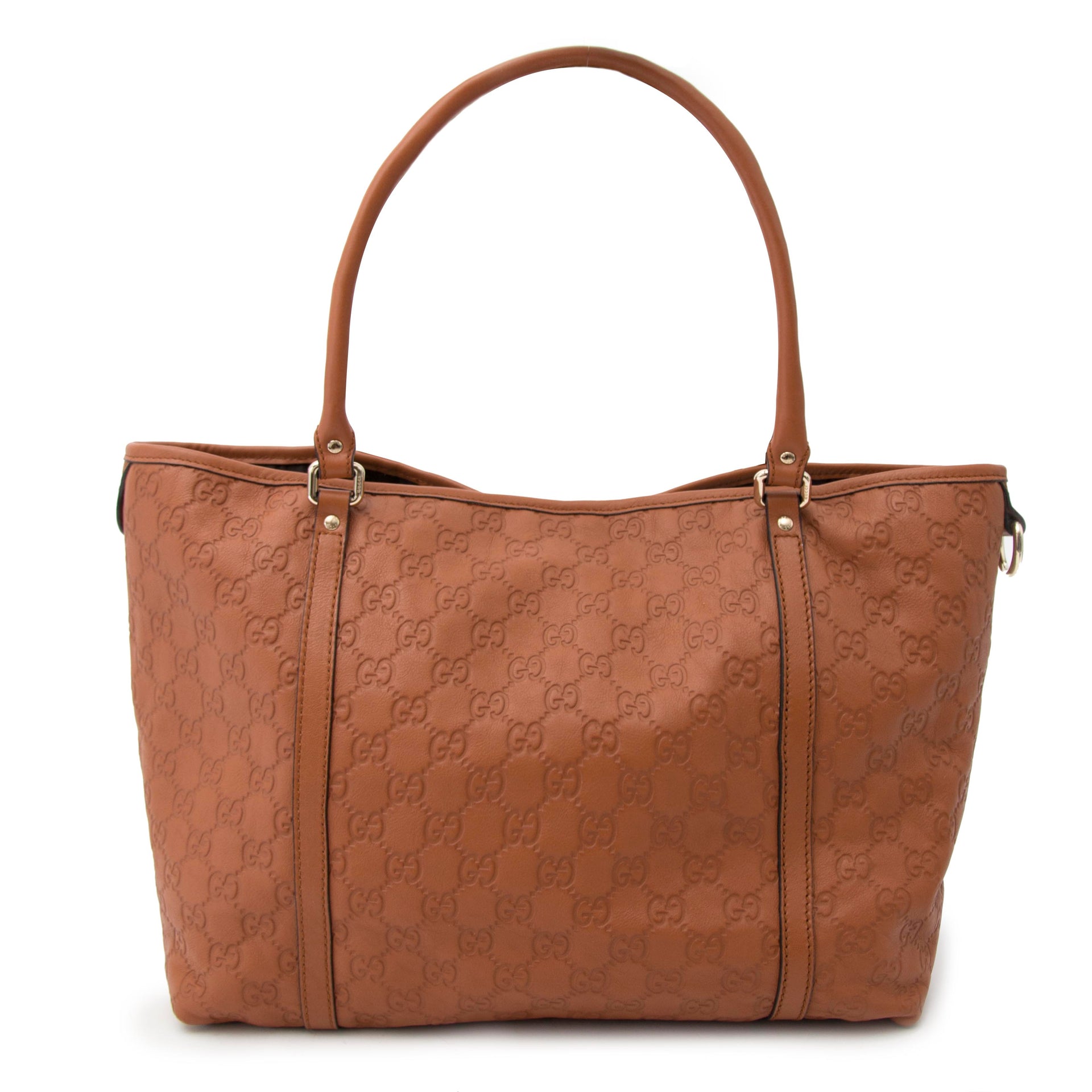koop veilig online jou tweedehands Gucci Cognac Monogram Shopper