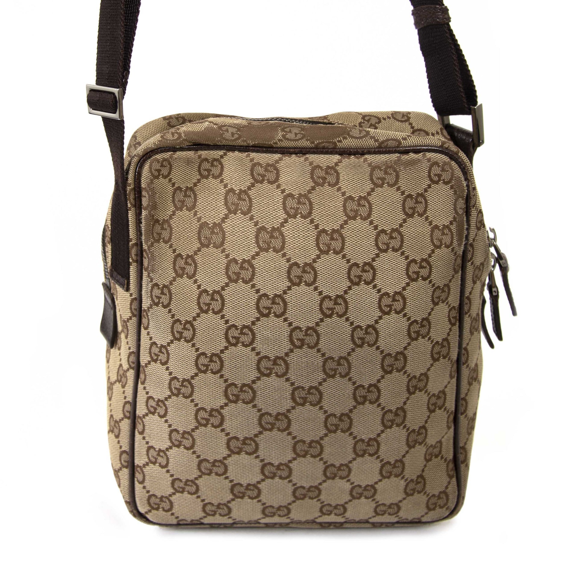 Gucci Monogram Supreme Messenger Schouder Tas nu te koop bij labellov vintage mode webshop belgië