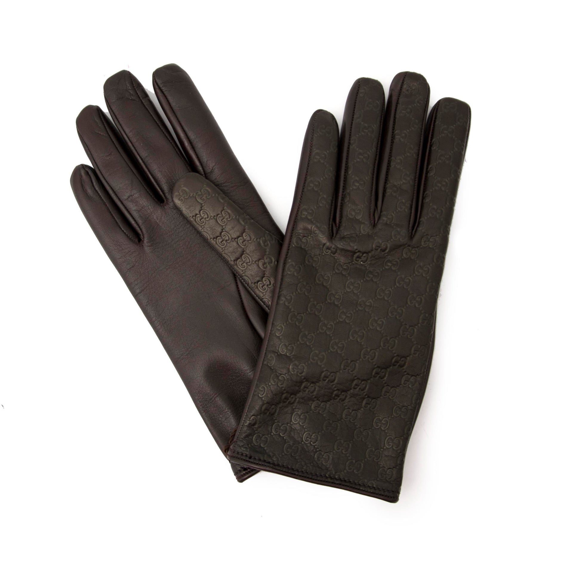 Gucci Bruine Monogram Handschoenen