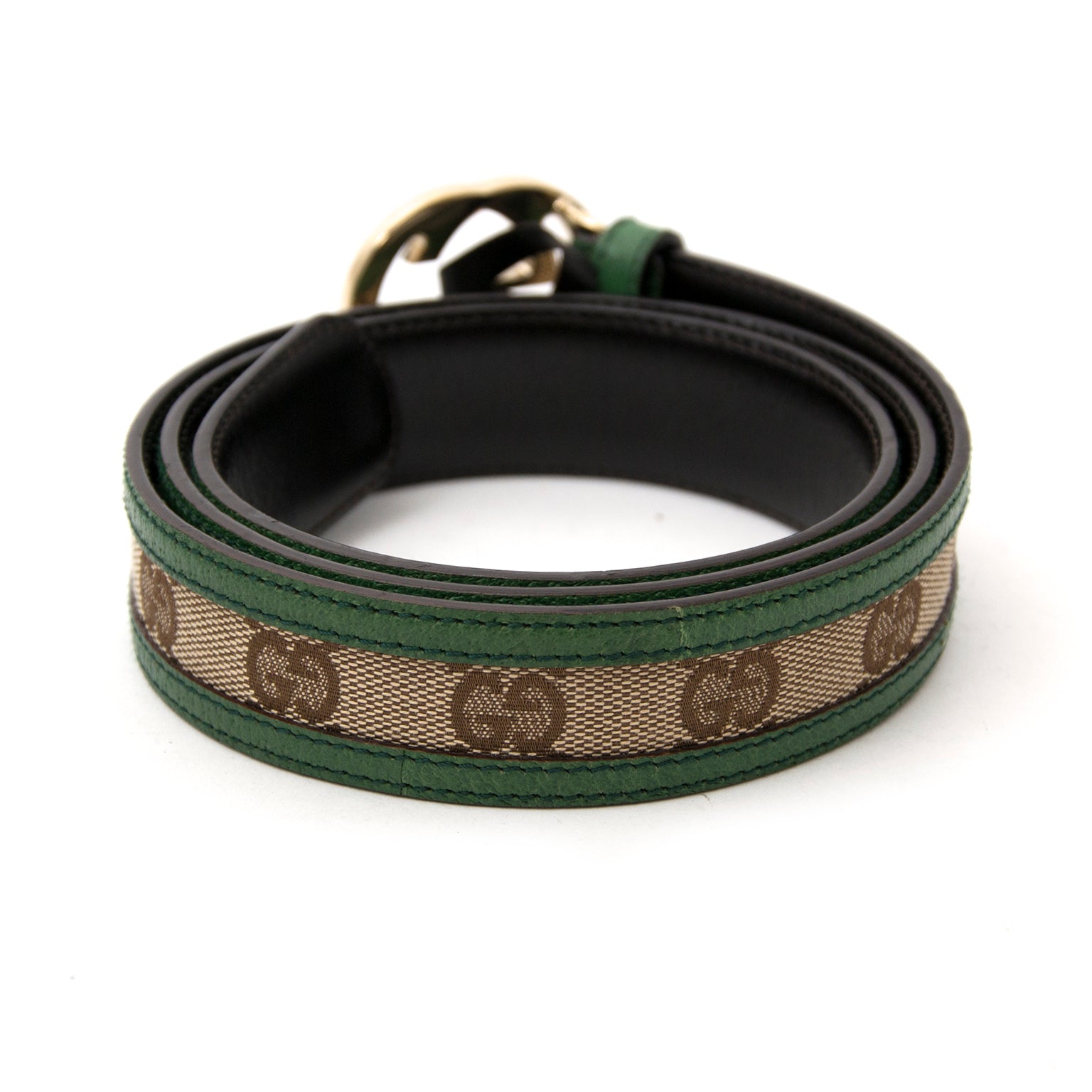 Gucci Green Monogram Belt