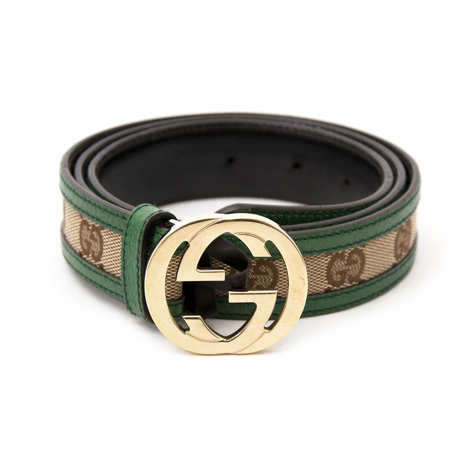 Gucci Green Monogram Belt