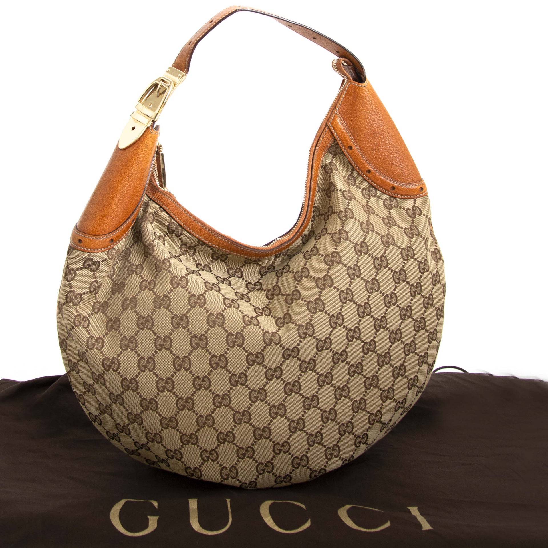 Sac hobo monogrammé en toile marron Gucci