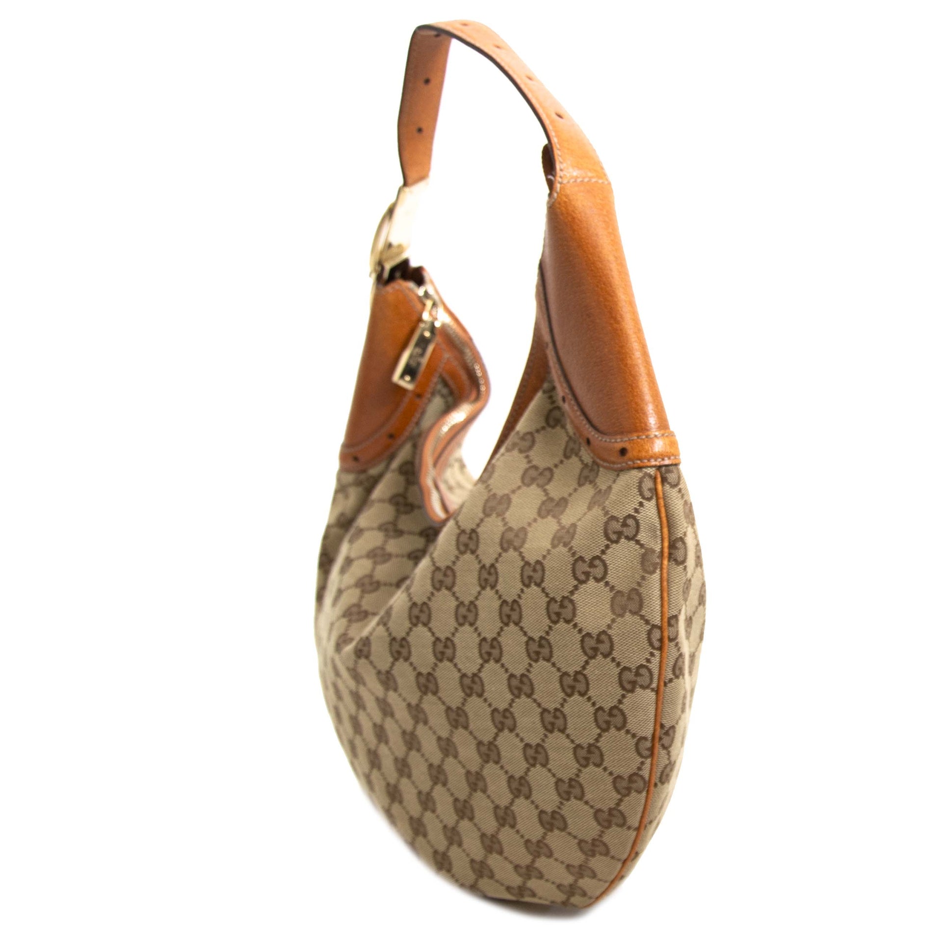 Sac hobo monogrammé en toile marron Gucci