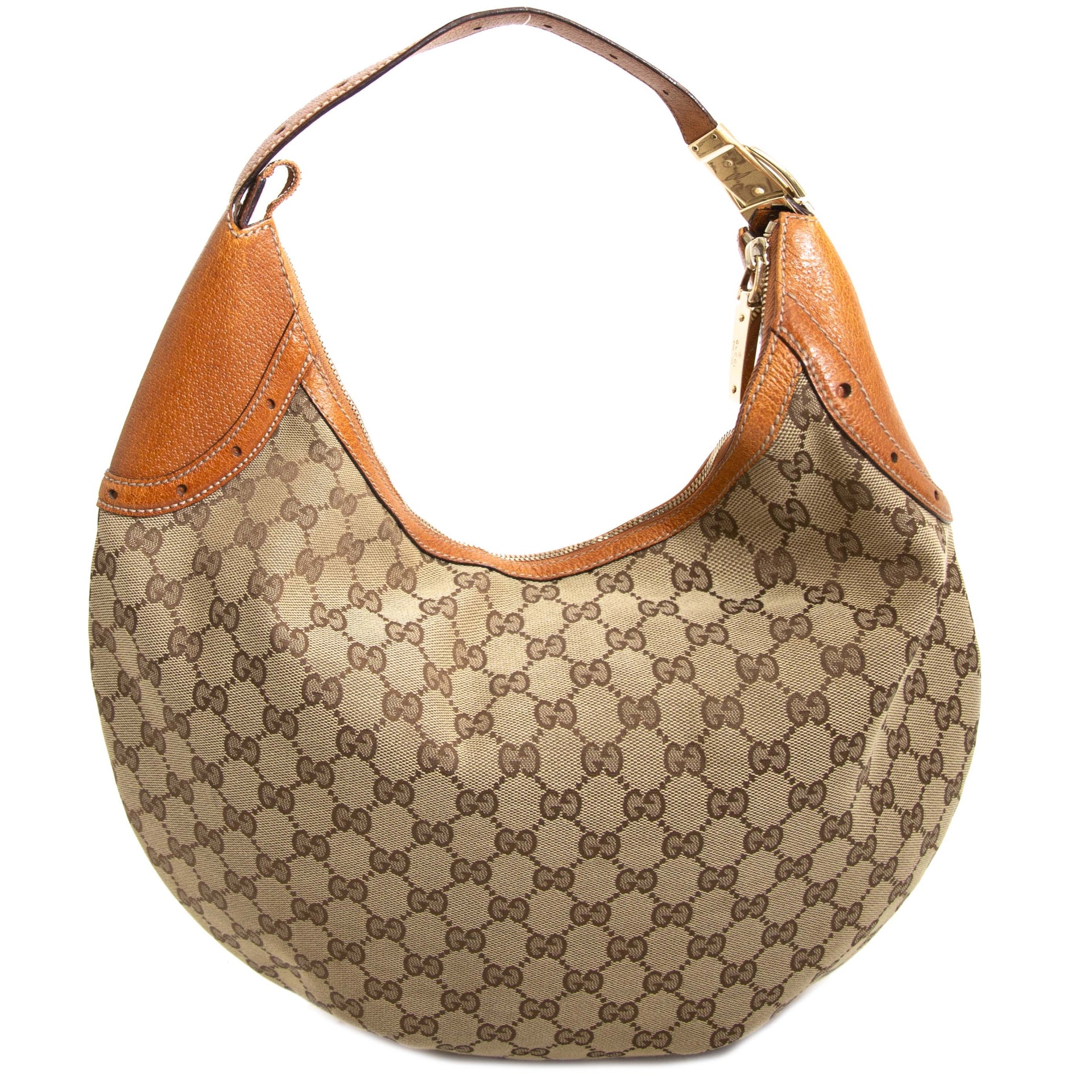 Sac hobo monogrammé en toile marron Gucci