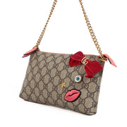 Gucci Monogram Patches Pochette Clutch Bag