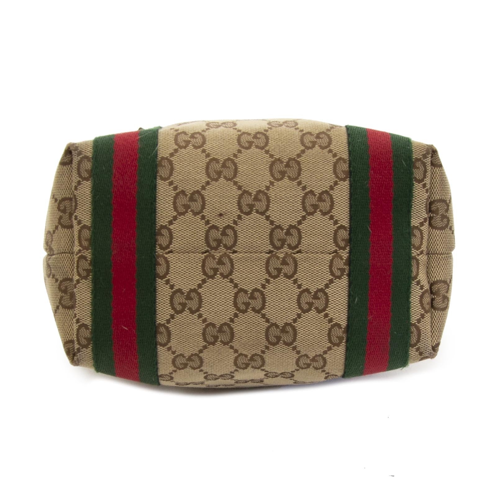 Gucci Monogram Webb Bucket Bag