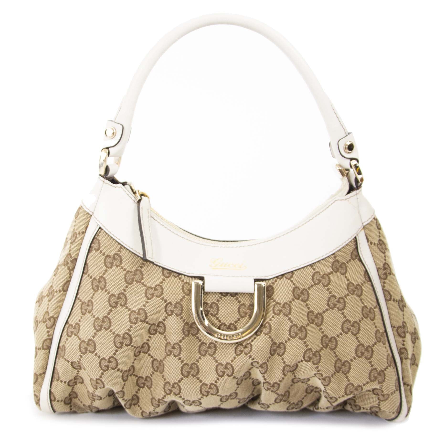 Gucci GG Canvas Small D-Ring Hobo Bag now for sale at labellov vintage fashion webshop belgium