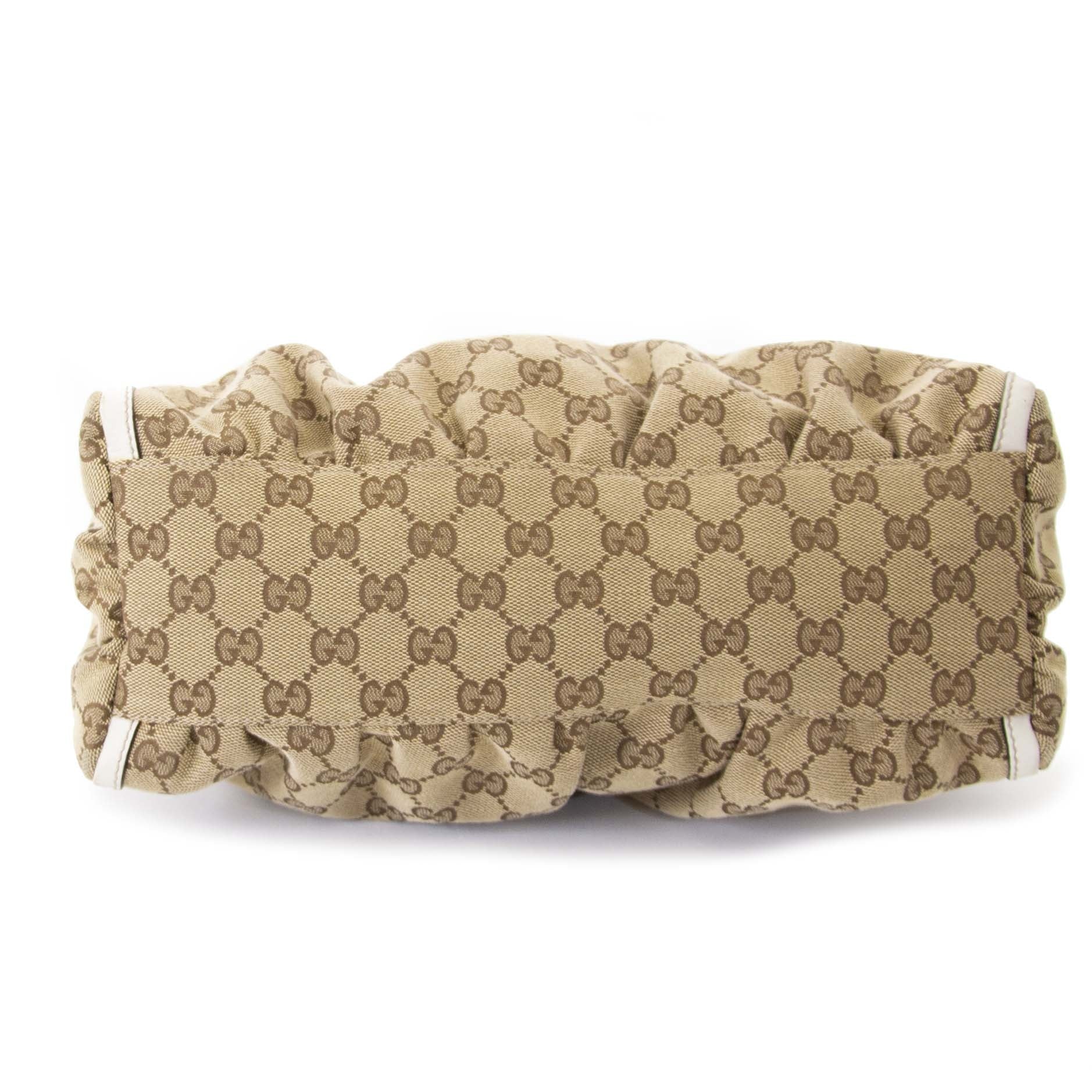 Gucci GG Canvas petit d-ring hobo sac à vendre à labellov vintage webshop de mode belgique
