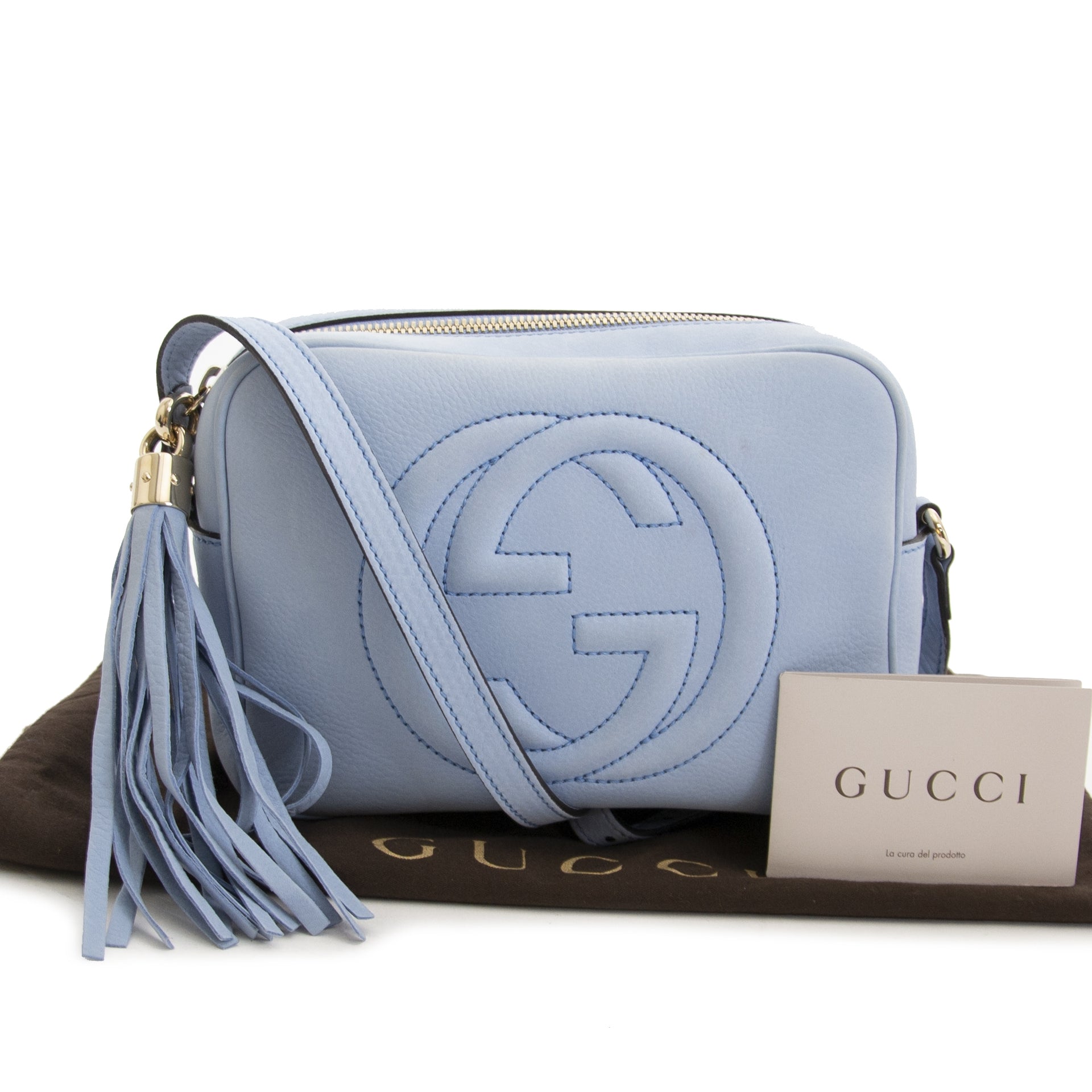 koop jou Gucci Nubuck Small Soho Disco Bag veilig online