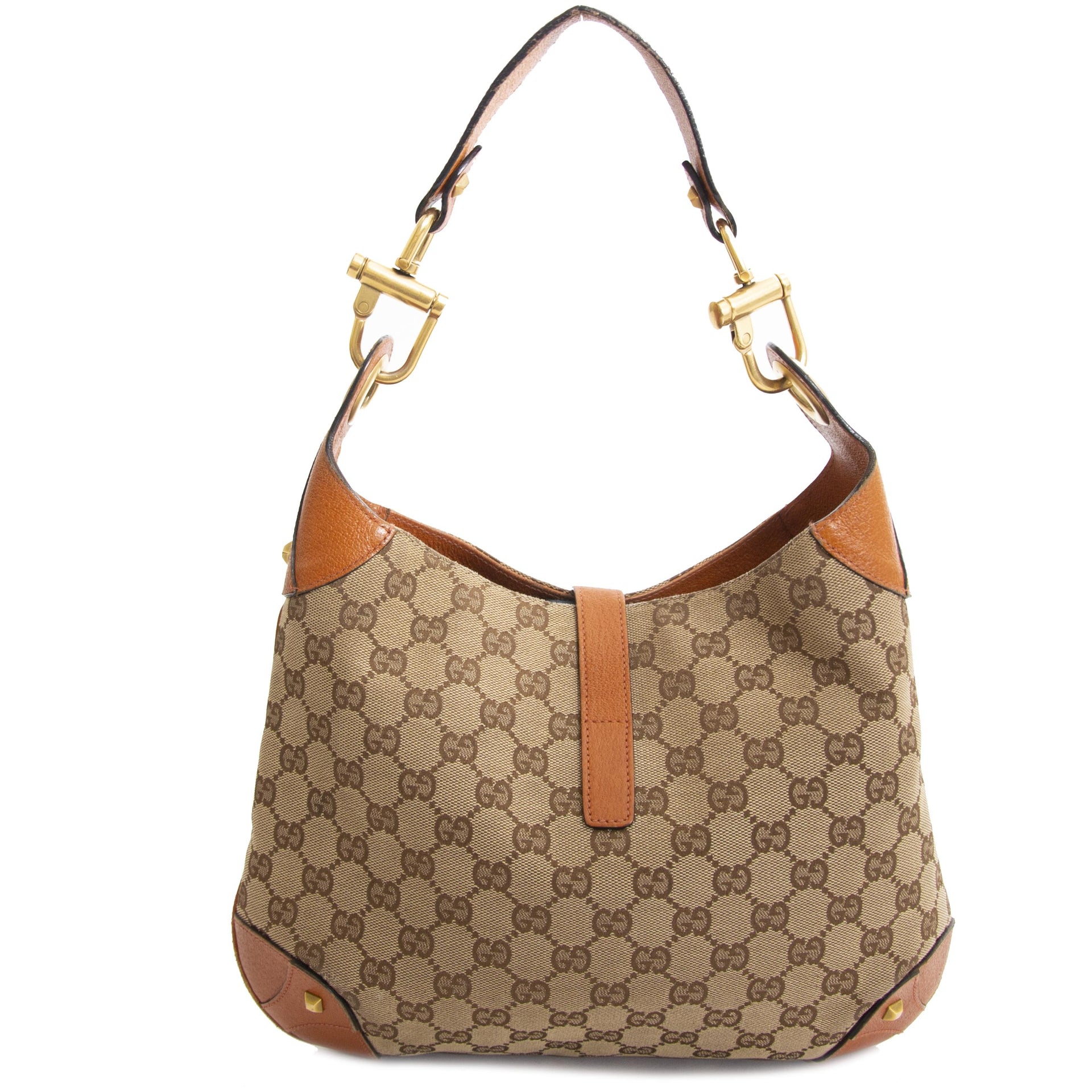 Are you looking for an authentic Gucci Monogram and Orange Jackie Bag?