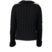 We buy and sell your authentic Gucci Black Fur Cable Knit Sweater Jacket