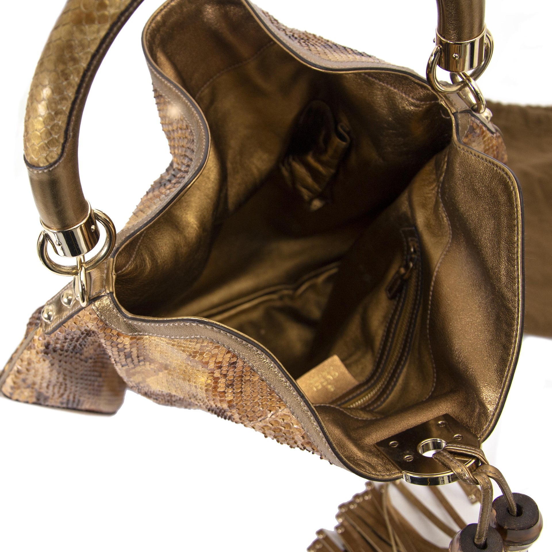 Gucci Python Babouska Indy Top Handle Bag