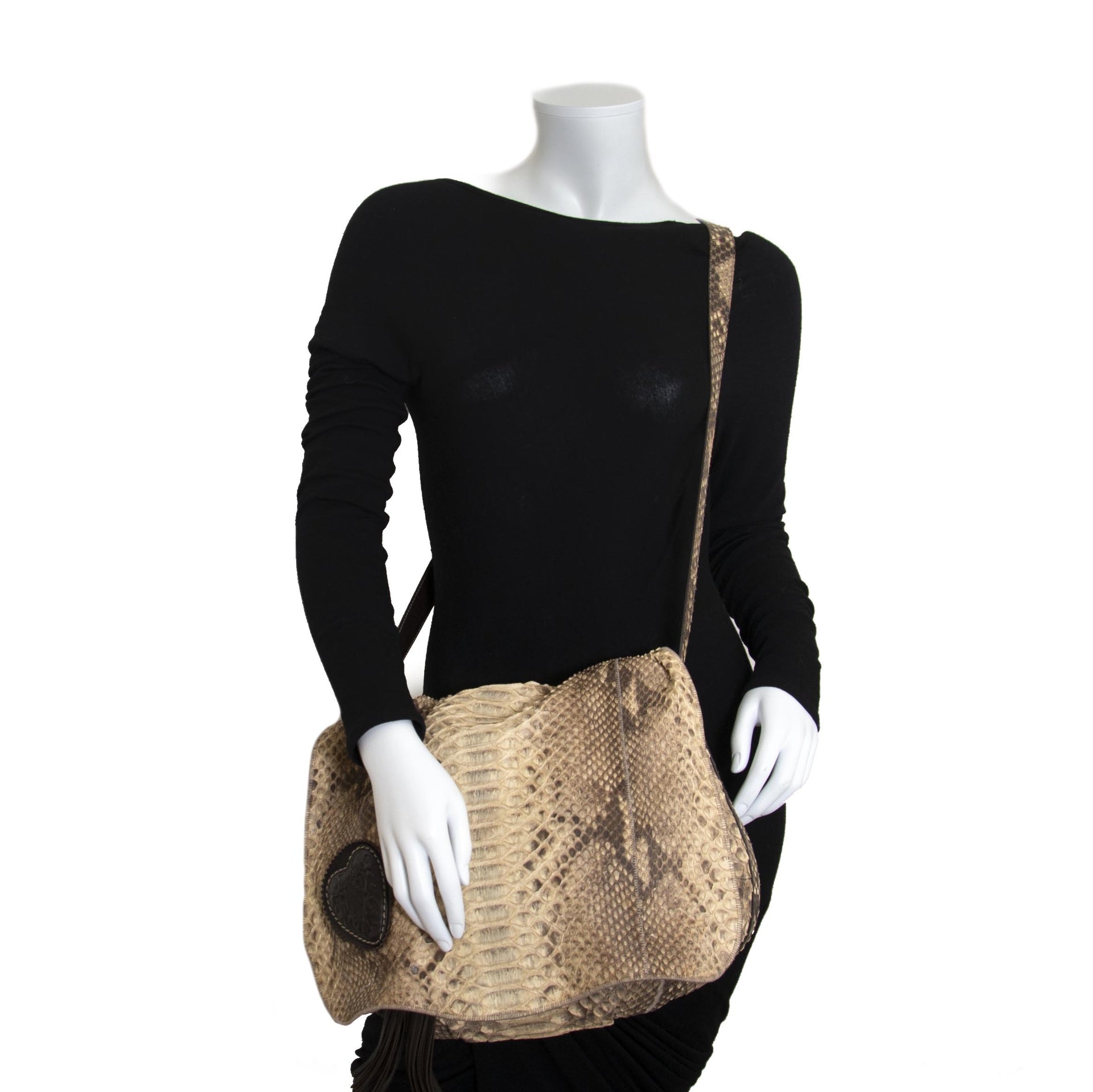 Gucci Python Messenger Bag now for sale at labellov vintage fashion webshop belgium
