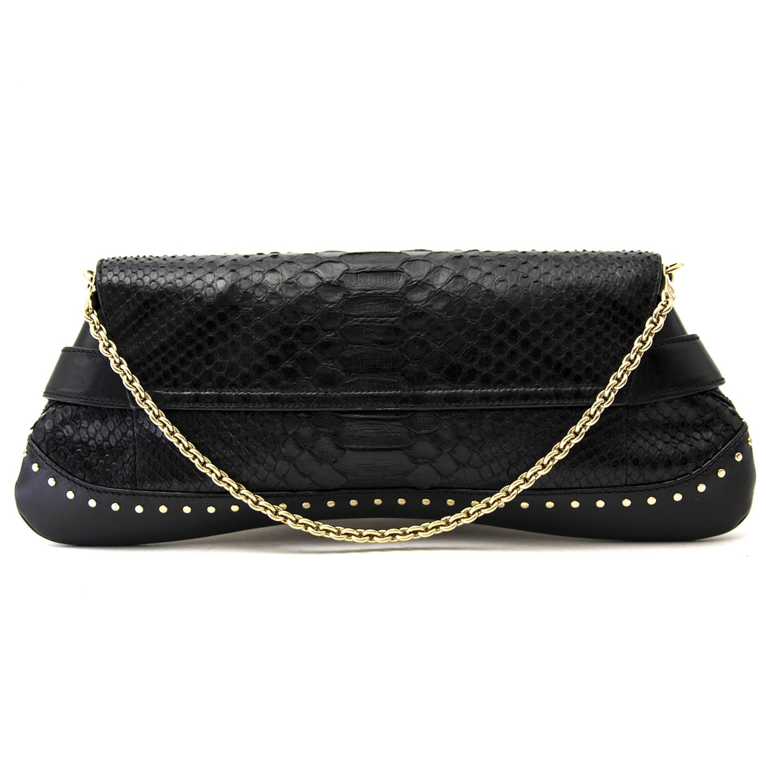 Gucci Black Python Horsebit Clutch te koop online en in Antwerpen bij Labellov