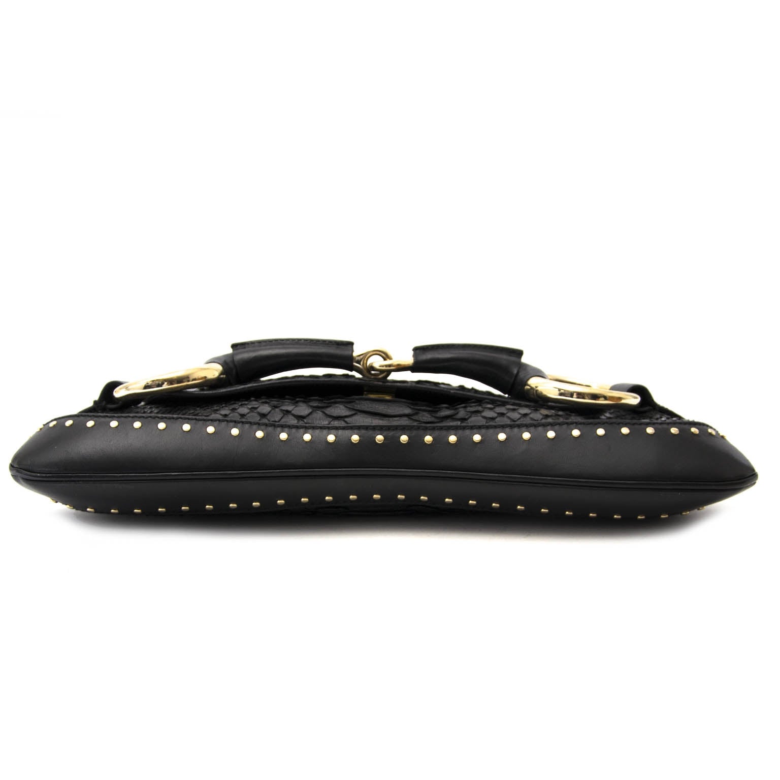 Gucci Black Python Horsebit Clutch acheter secur en ligne
