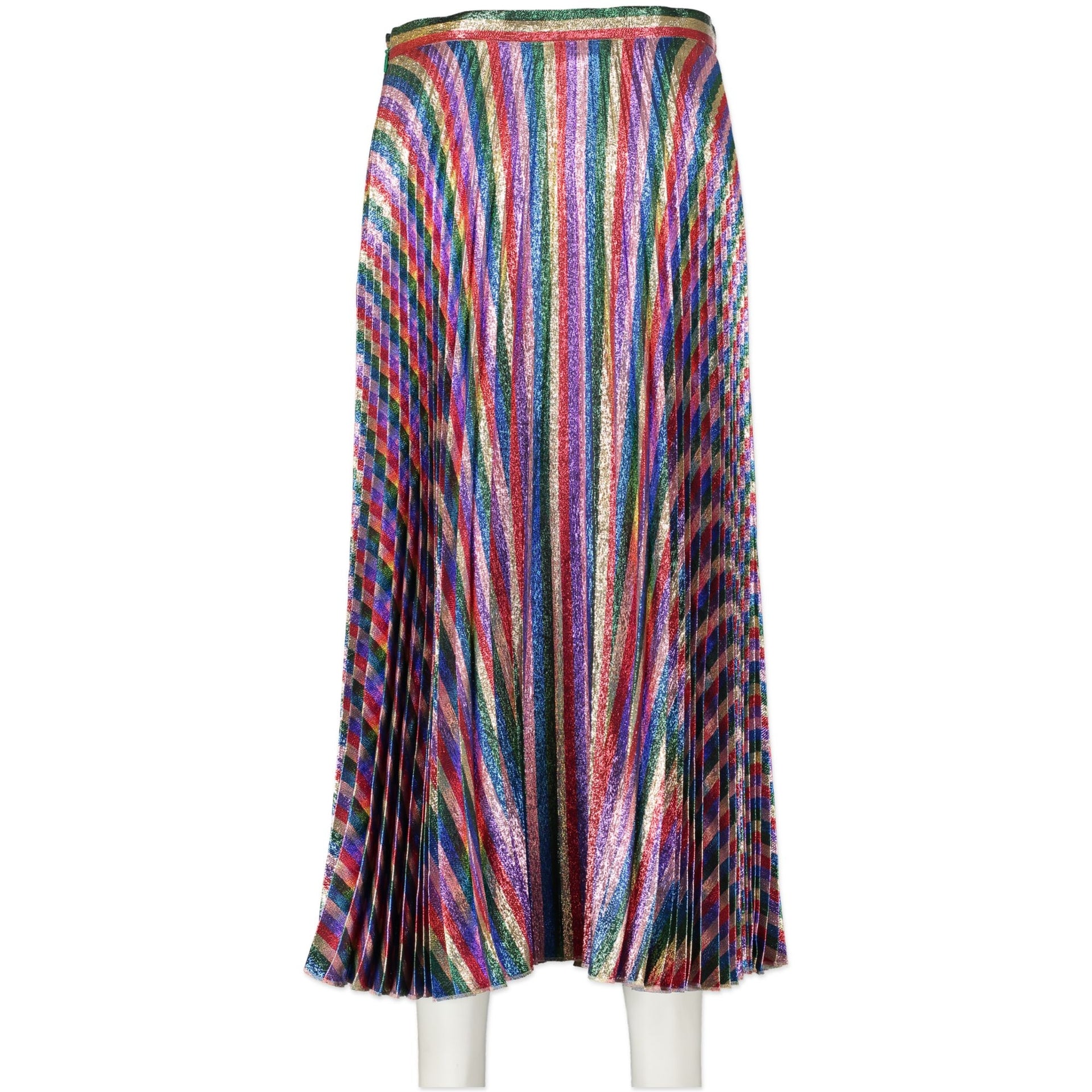 Koop authentieke Gucci Multicolor Plissé-Lurex Midi Skirt - Size it 44 aan de juiste prijs in alle veiligheid LabelLOV Luxe merken Antwerpen België
