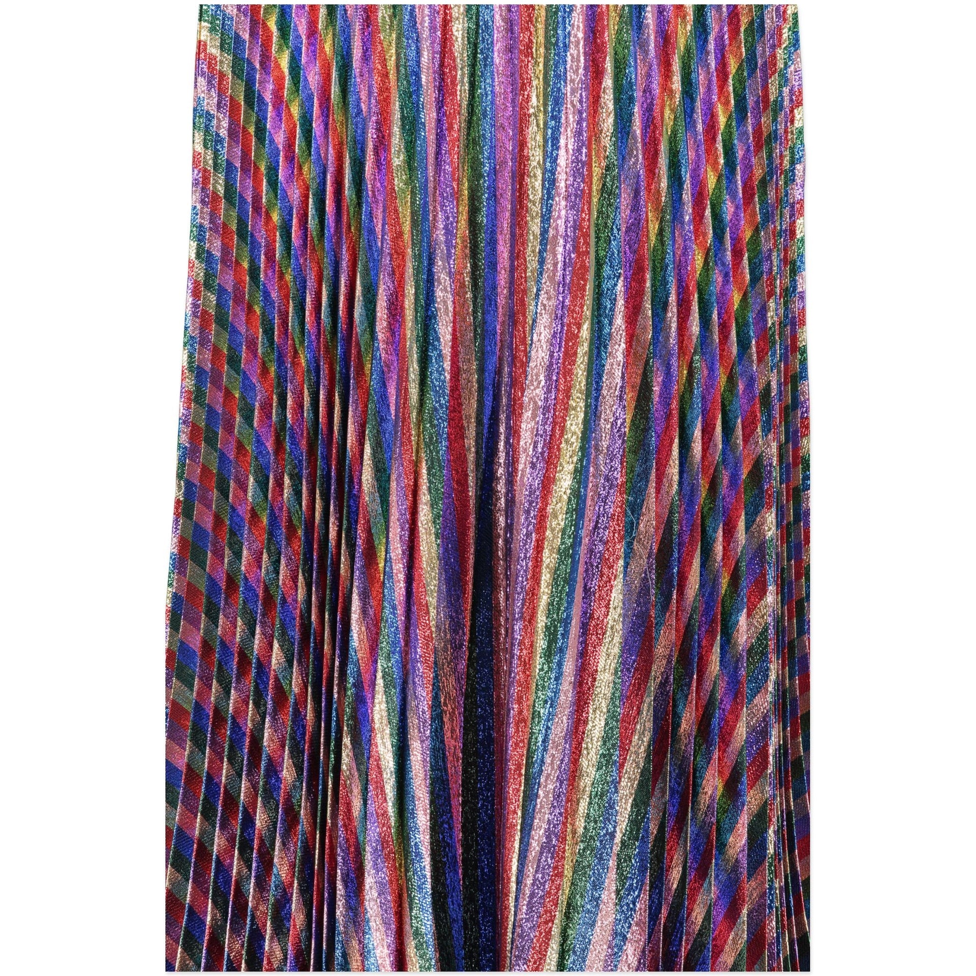 Gucci Multicolor Plissé - Lurex Midi Skirt - Size it 44