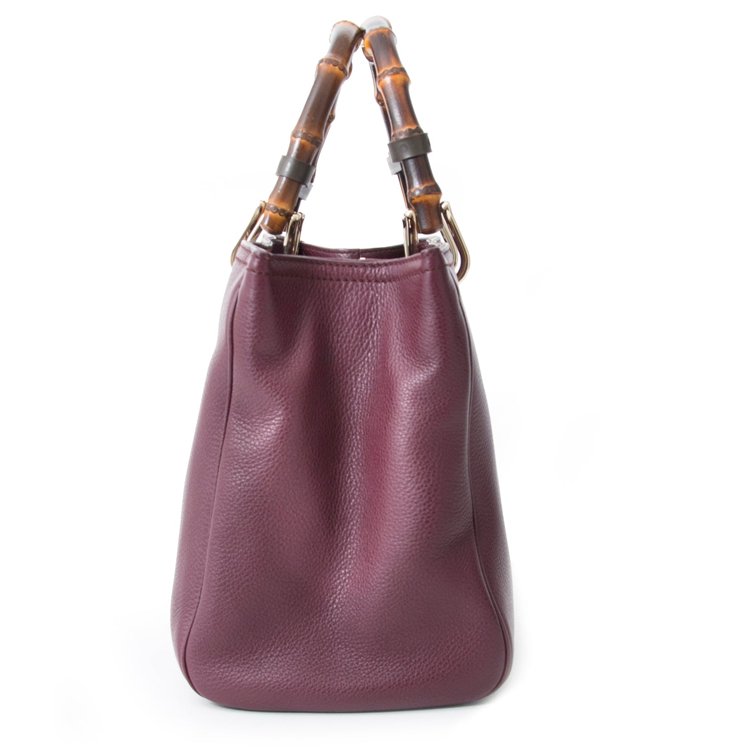 Acheter Gucci Burgundy Bamboo Tote en ligne au LabelLOV. De façon sécurisée. Vintage, mode. Anvers, Belgique.