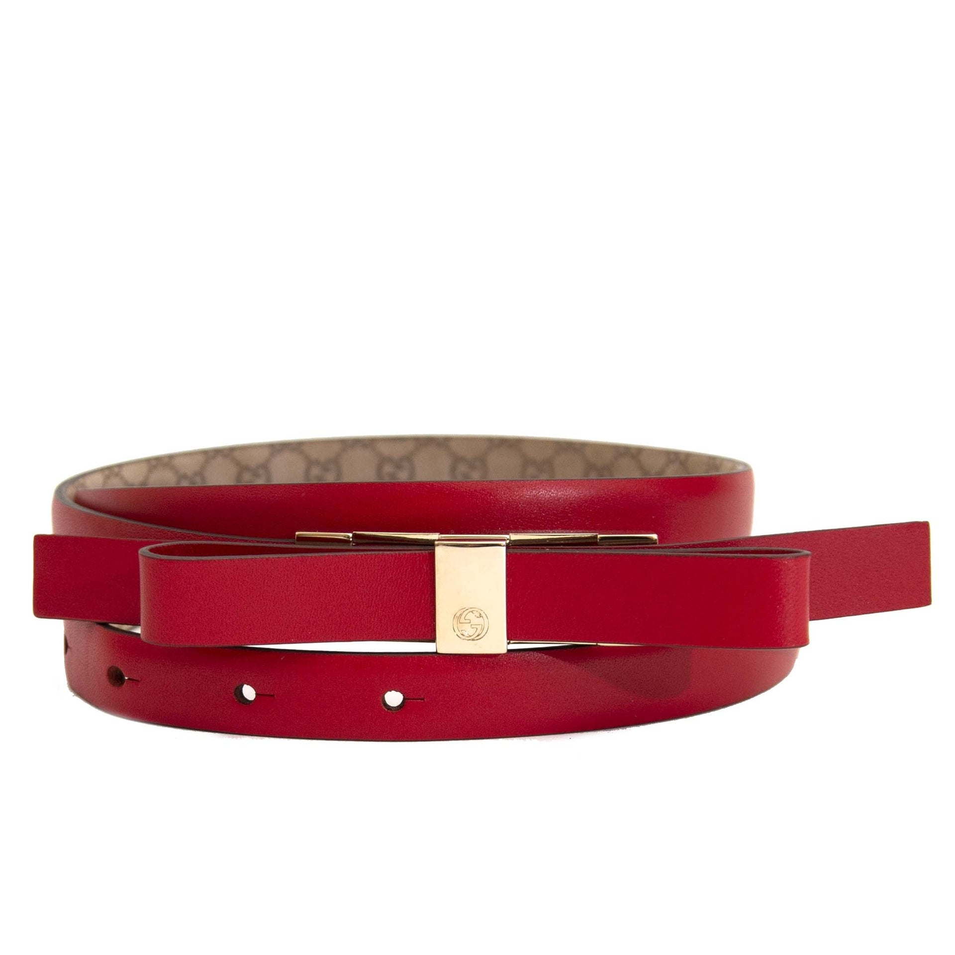 Gucci Red Leather Belt - Size 90 en ligne chez labellov.com pour le meilleur prix