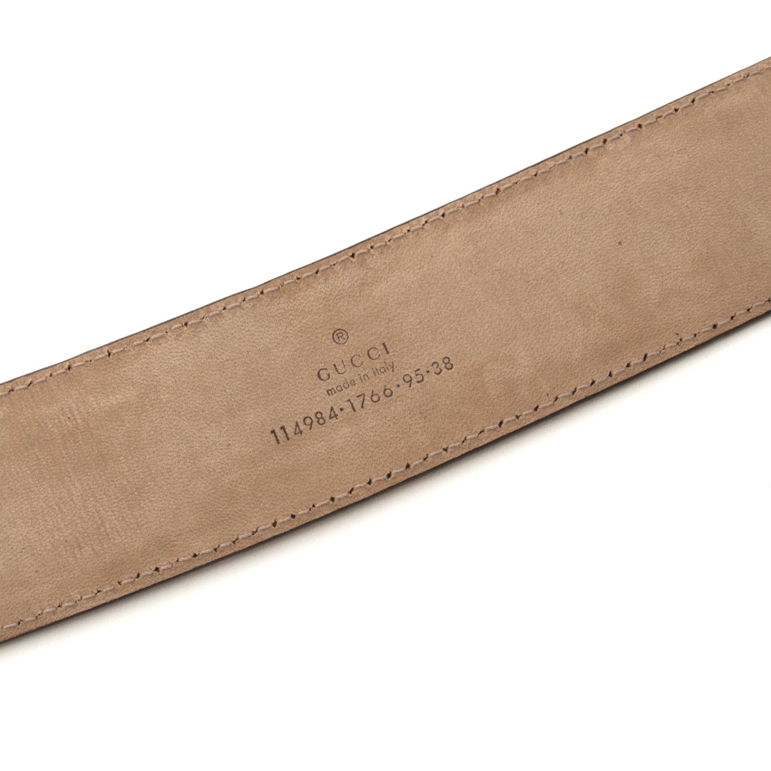 Gucci Rusty Red Logo Leather Belt - size 95 for sale