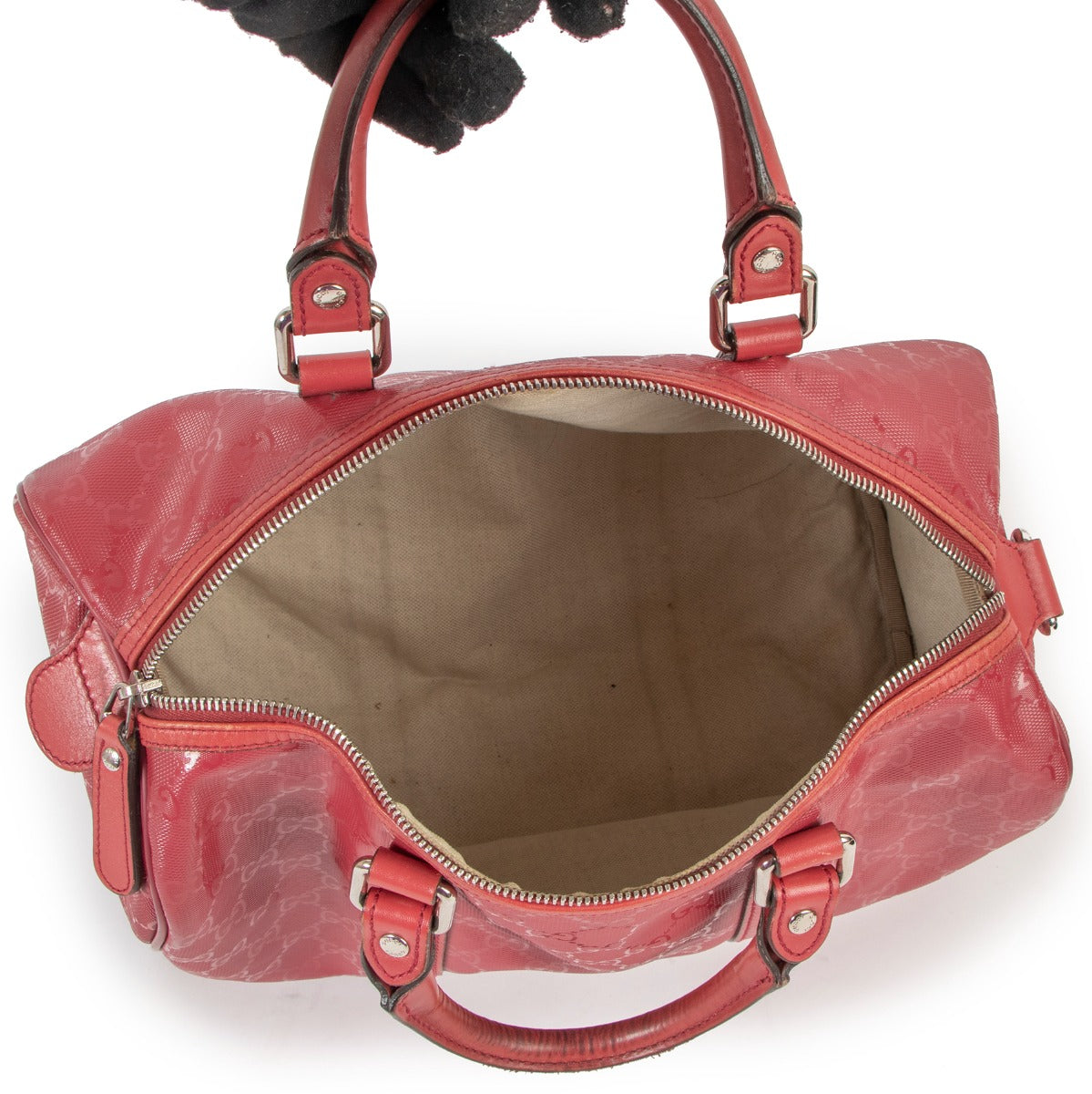 Sac Boston moyen Gucci rouge GG en cristal Joy