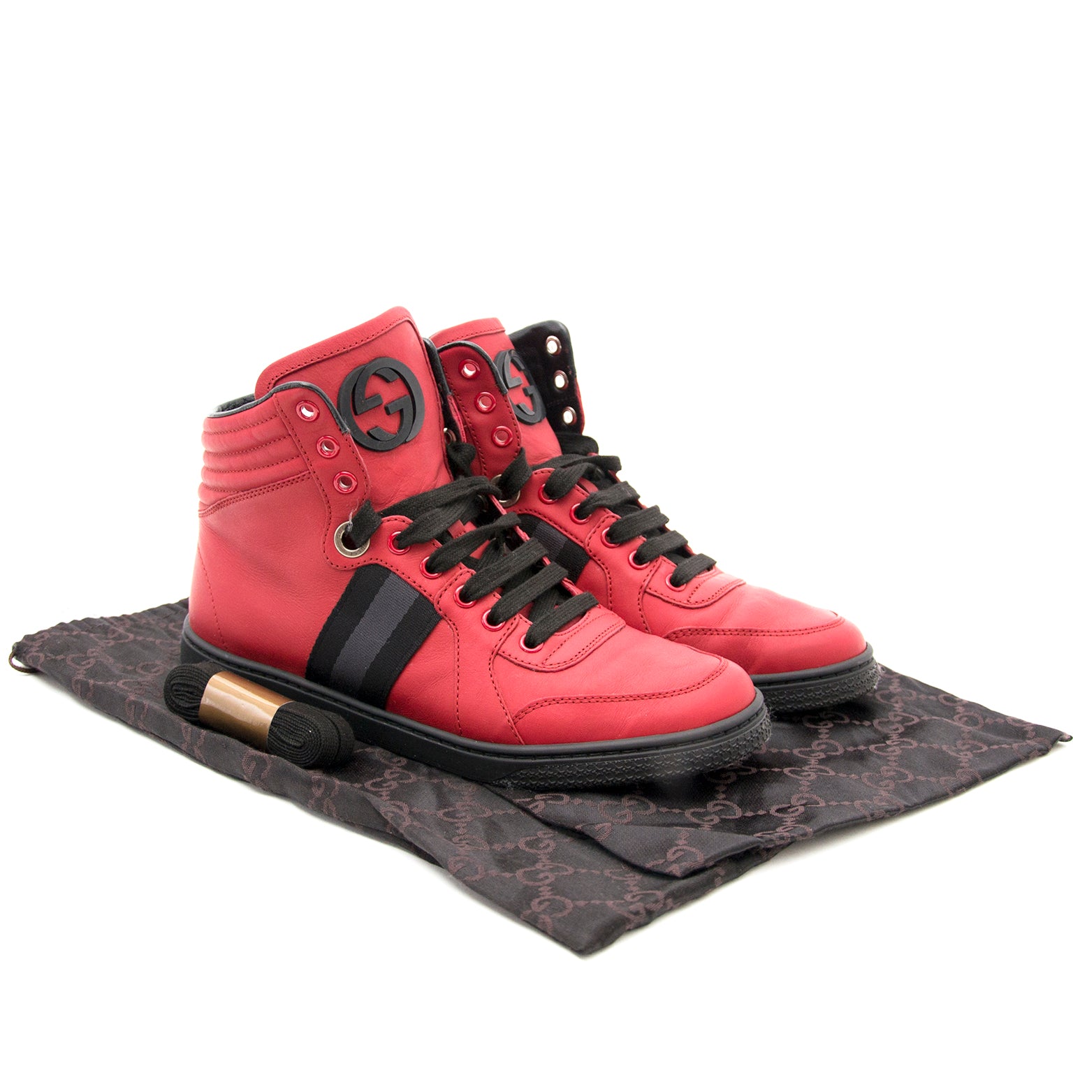 Baskets en nylon Gucci Silverstone rouges
