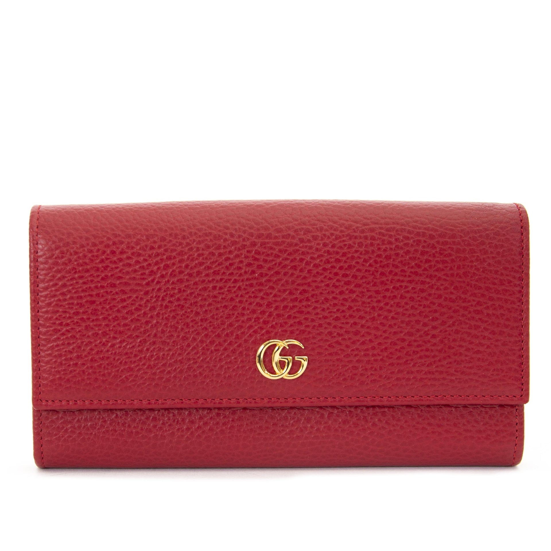 Gucci Red Leather Continental Wallet now for sale at labellov vintage fashion webshop belgium