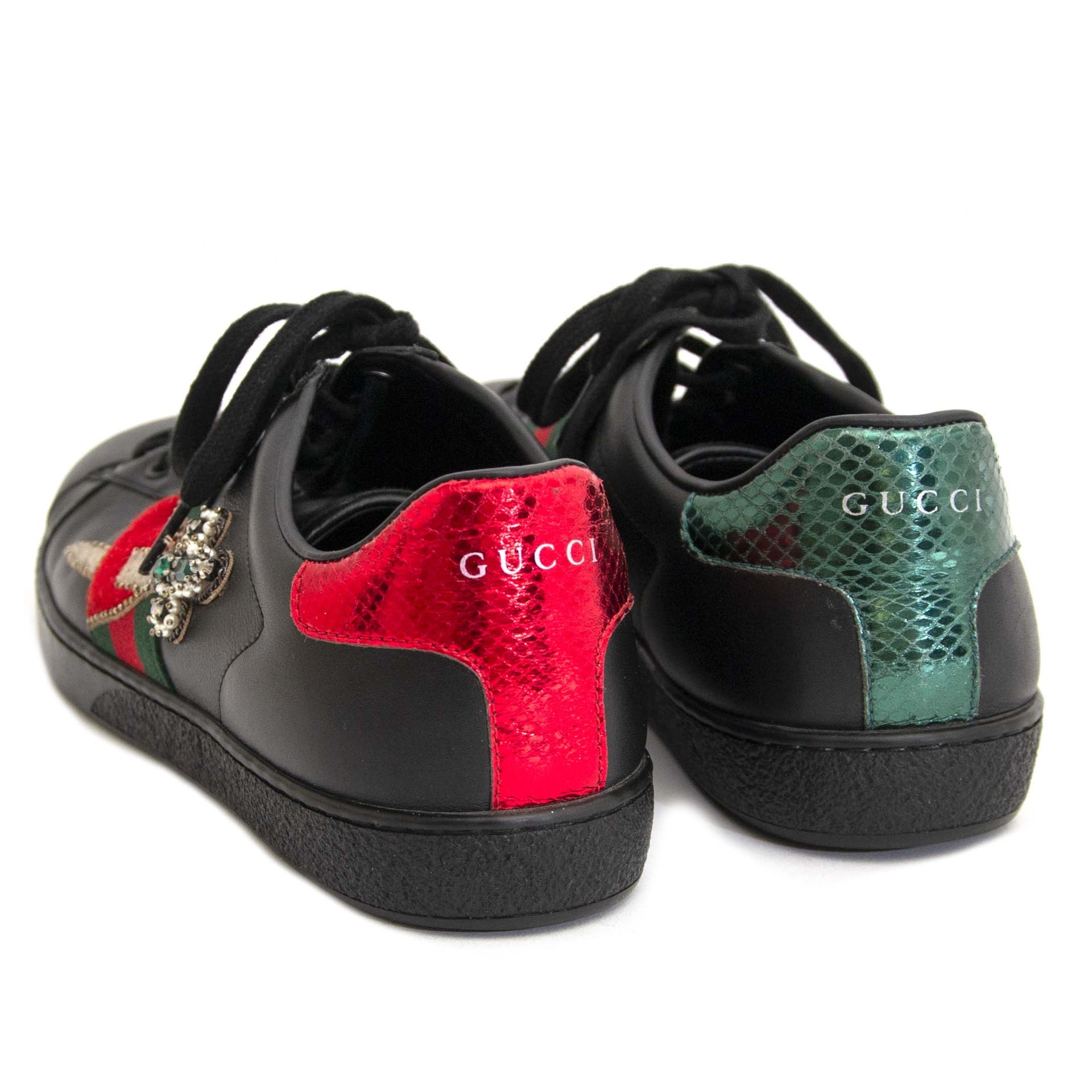 Gucci Black Ace Embroidered Sneaker for sale online