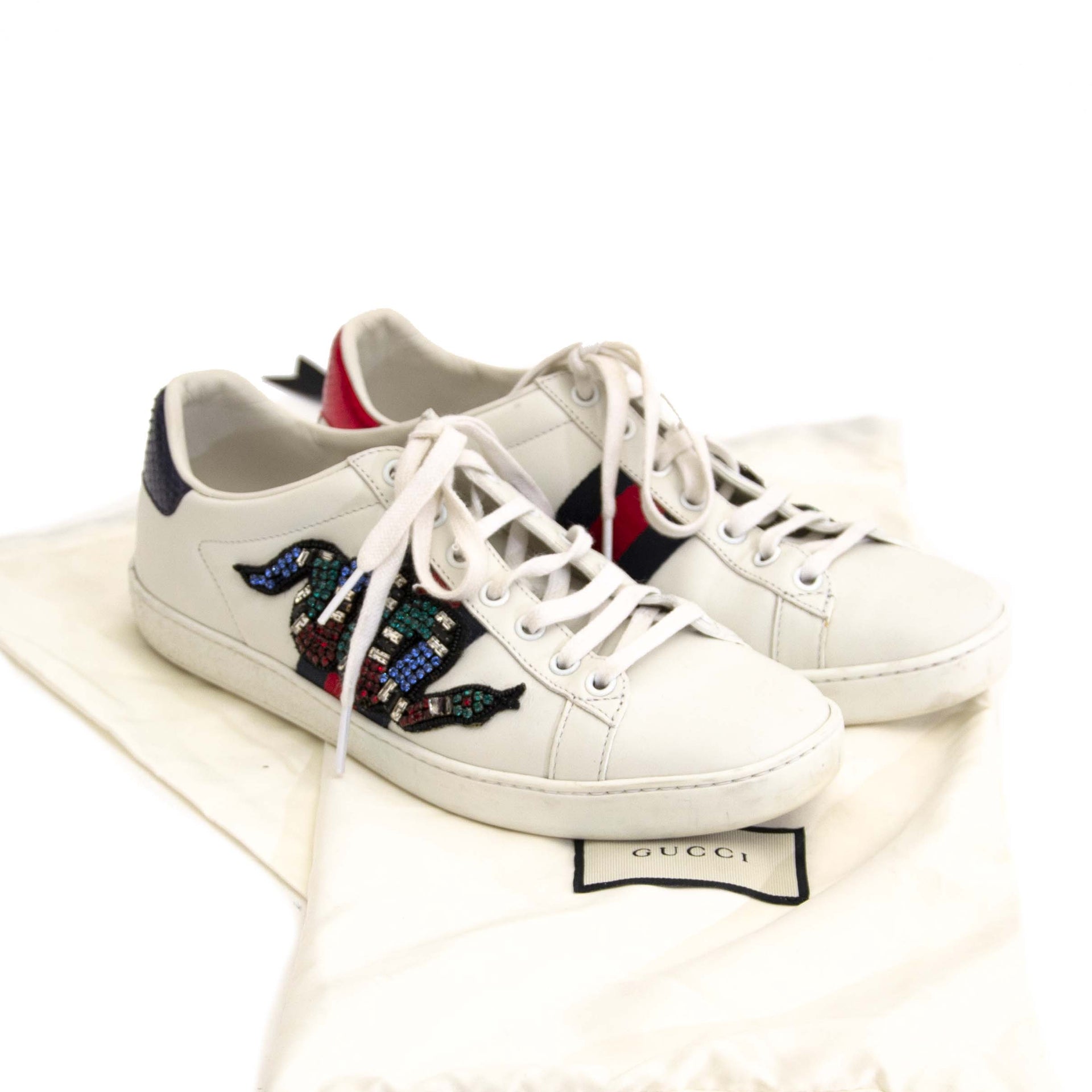 Gucci White Ace Embroidered Sneaker