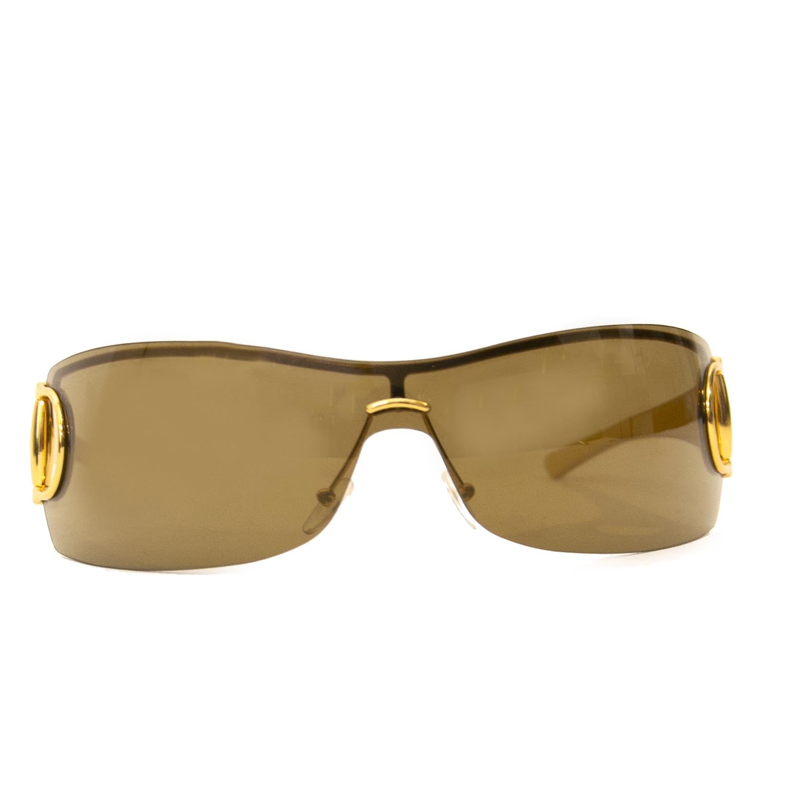 Gucci Brown Gradient Horsebit Classic Gg Wrap Around Sunglasses (
