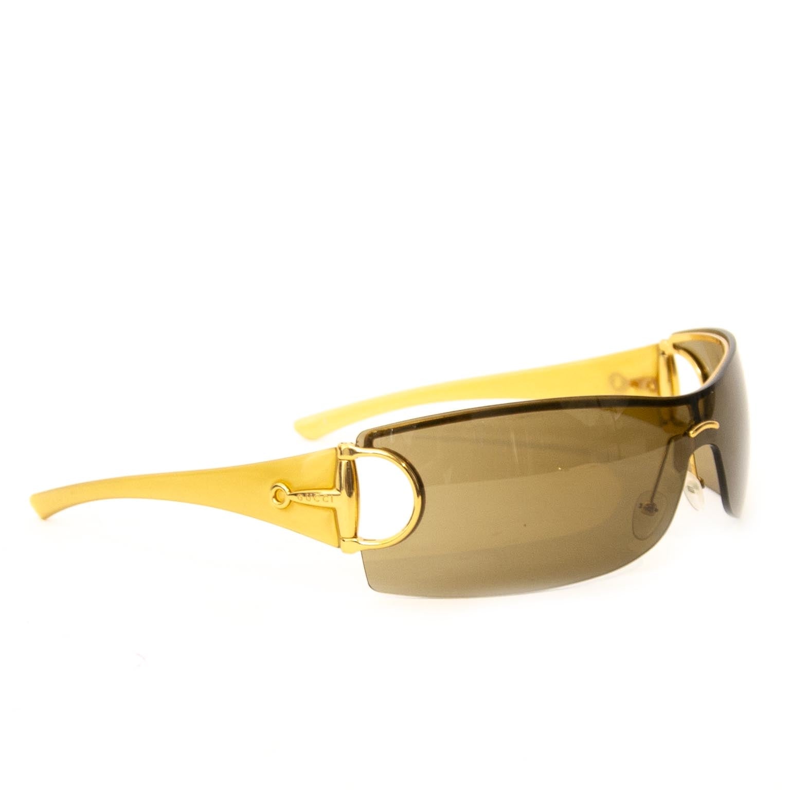 Gucci Brown Gradient Horsebit Classic Gg Wrap Around Sunglasses (